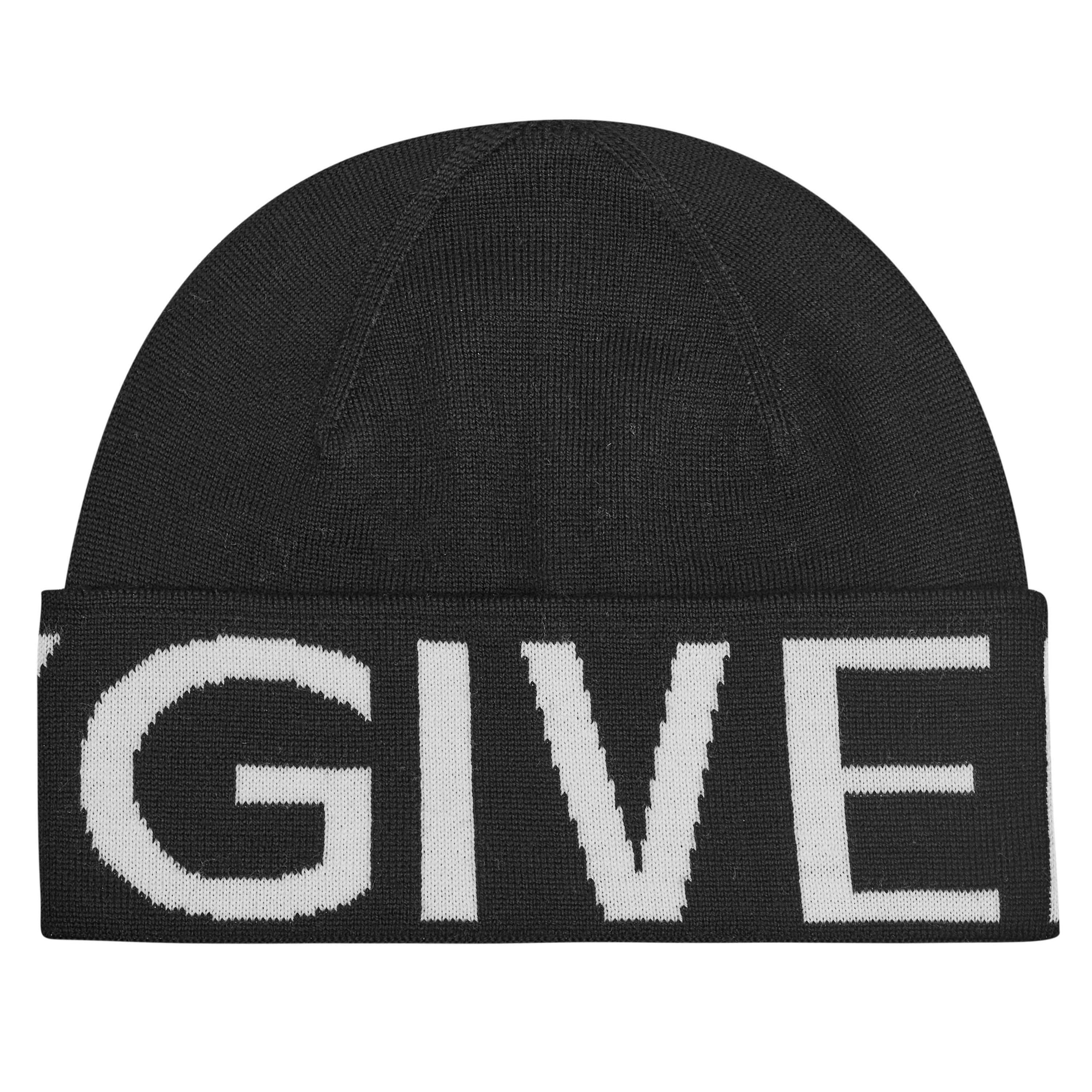 Black 1 - GIVENCHY - Logo Knit Beanie - 1