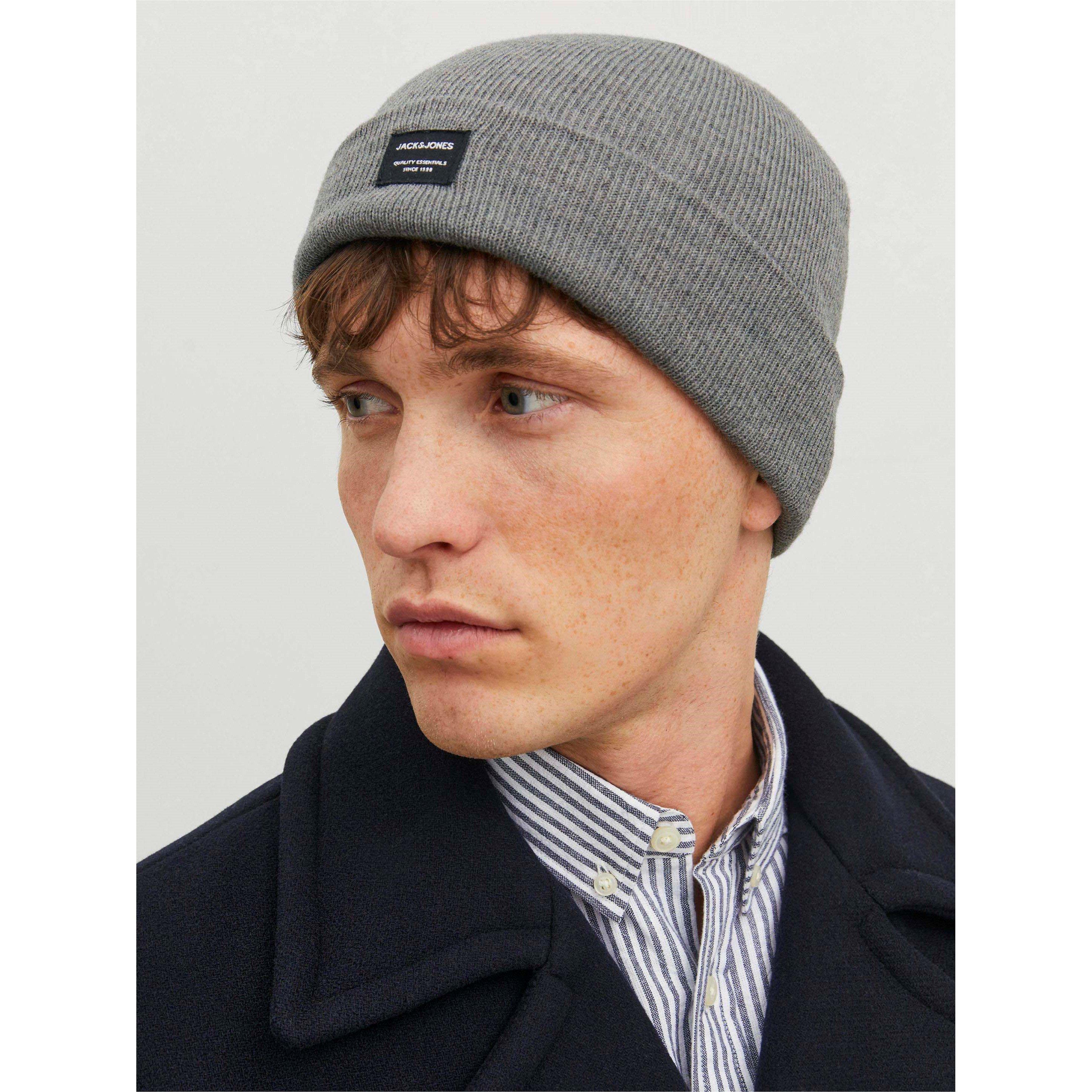 Grey Melange - Jack and Jones - DNA Cotton Beanie Mens - 2