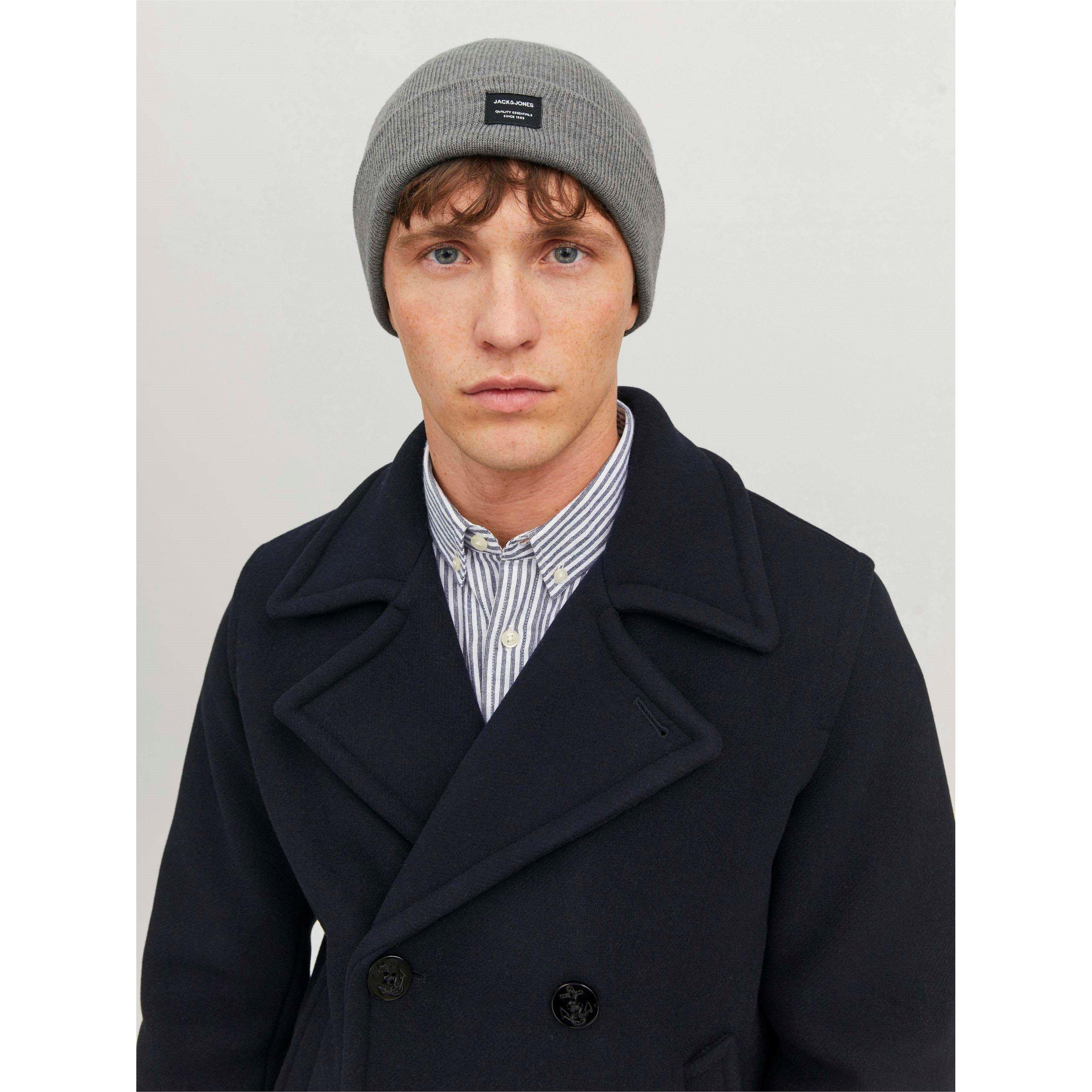 Grey Melange - Jack and Jones - DNA Cotton Beanie Mens - 4