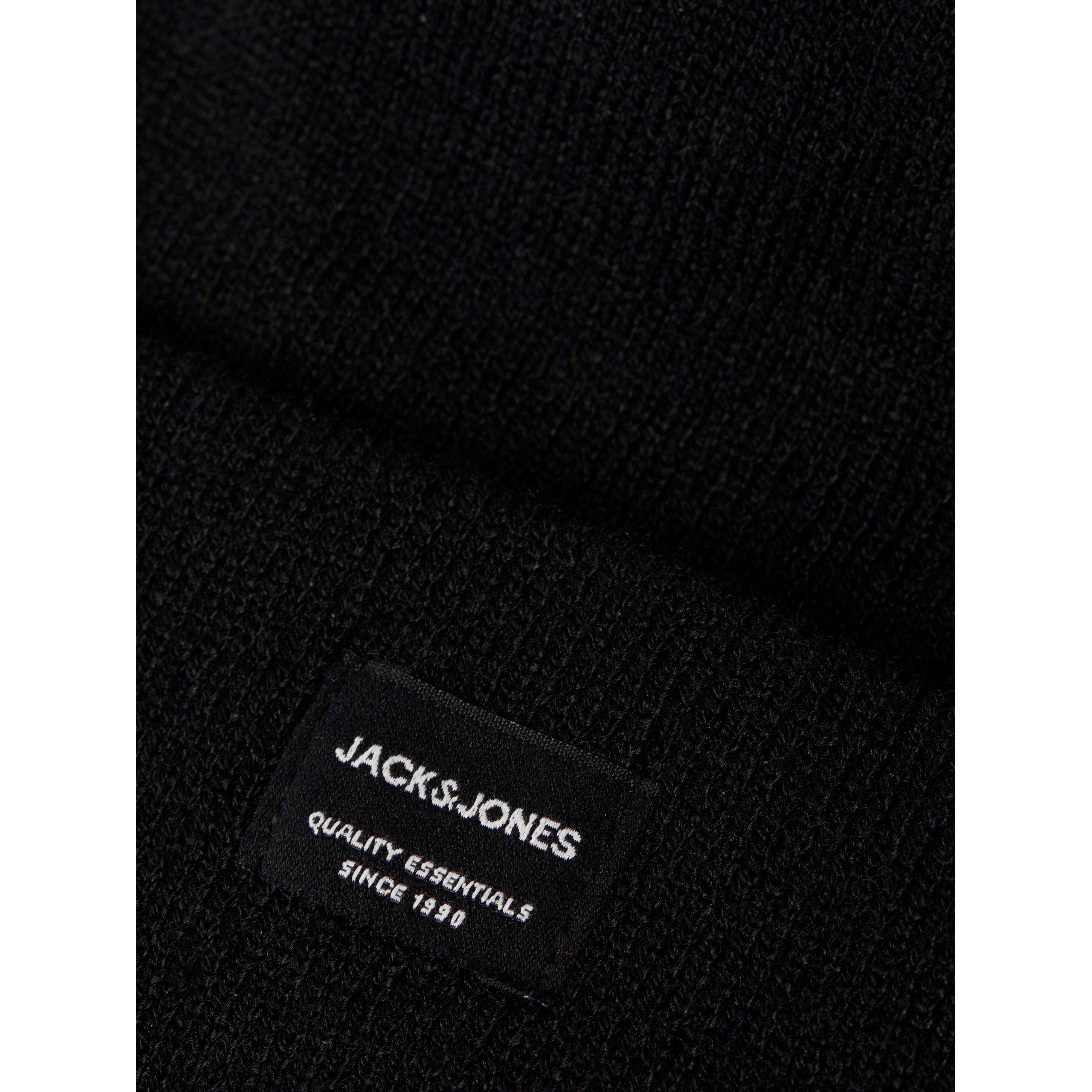 Black - Jack and Jones - DNA Cotton Beanie Mens - 2
