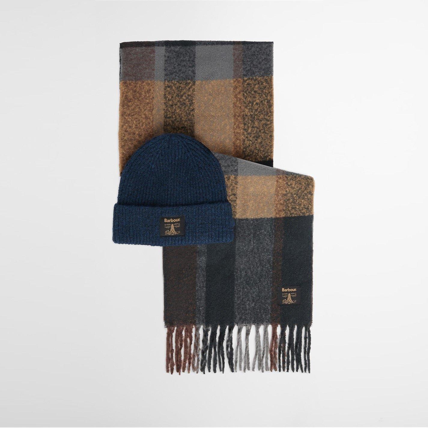 Barbour Navy Westerdale Beanie & Scarf Gift Set - /Grey - One - Image 2