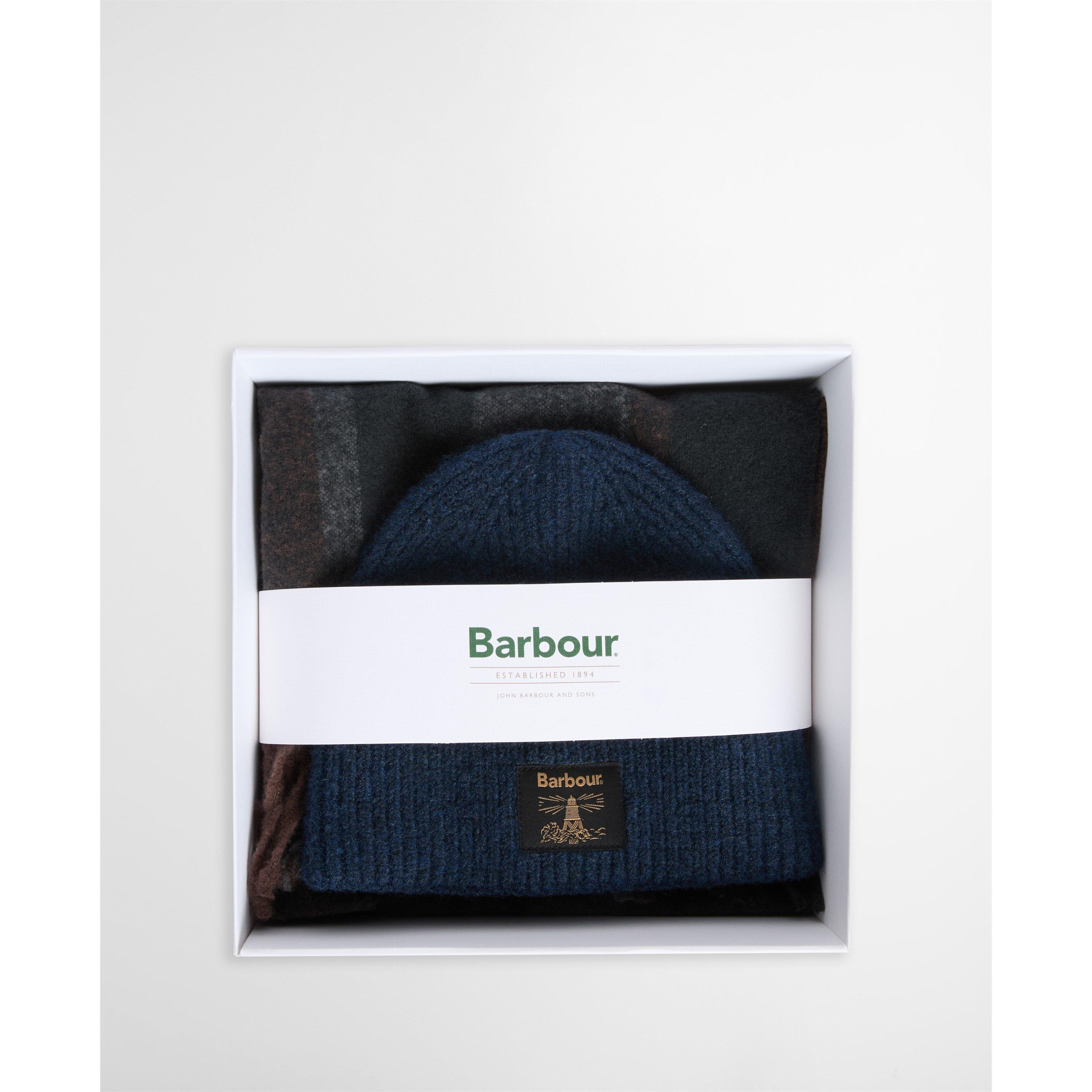 Navy/Grey - Barbour - Westerdale Beanie & Scarf Gift Set - 6