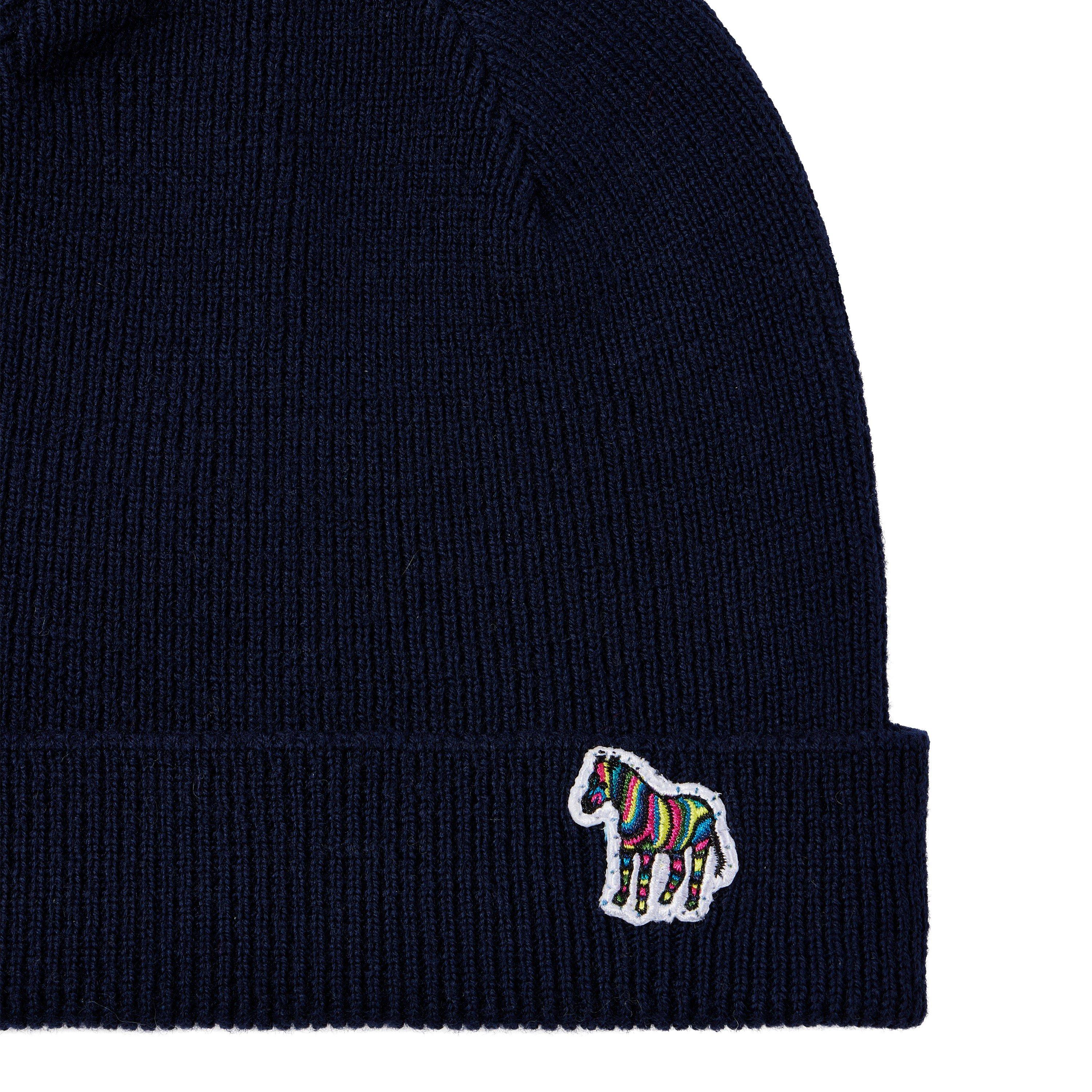 Blue - Paul Smith - Men's Zebra Wool Beanie - 2