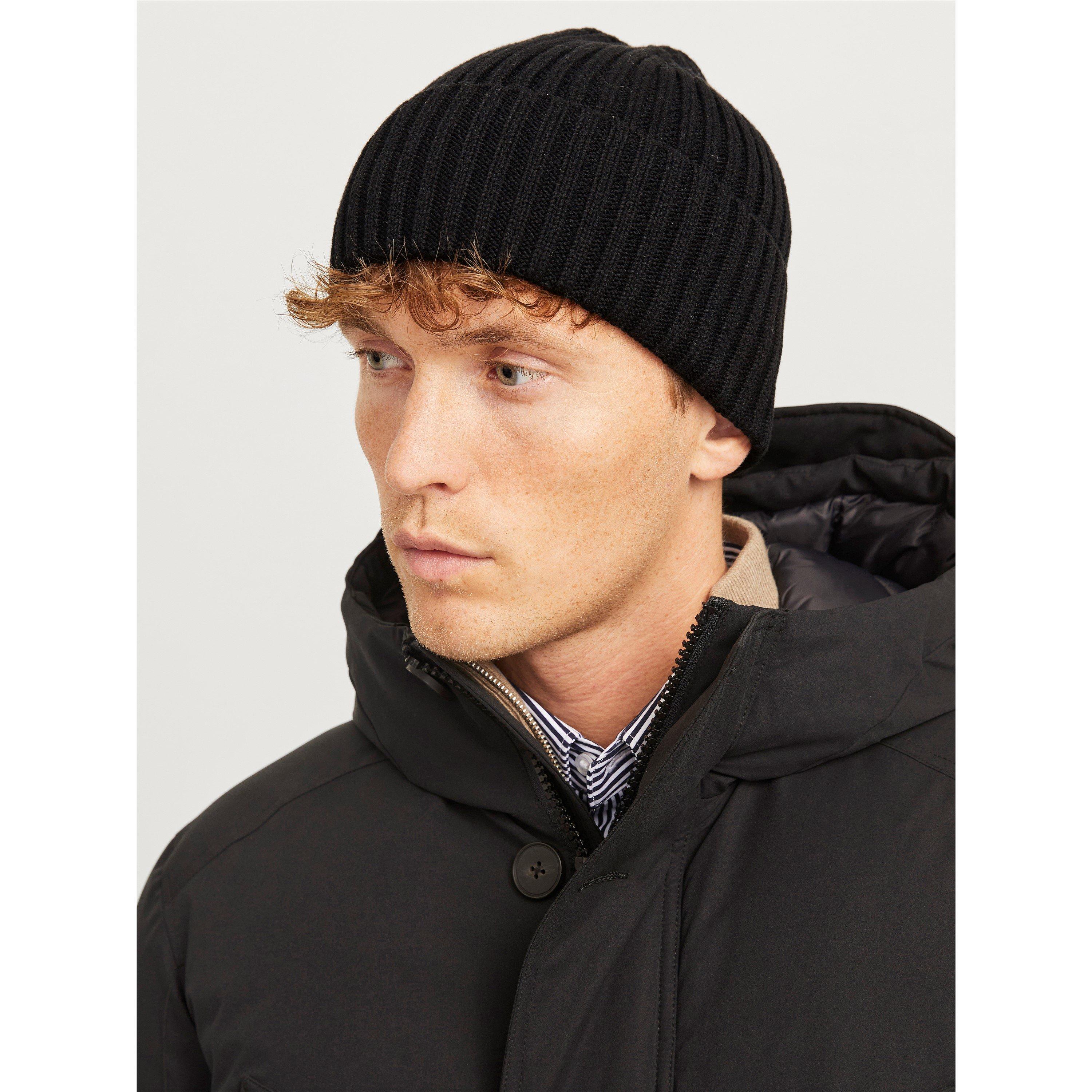 Black - Jack and Jones - Men's Cotton Beanie - 4