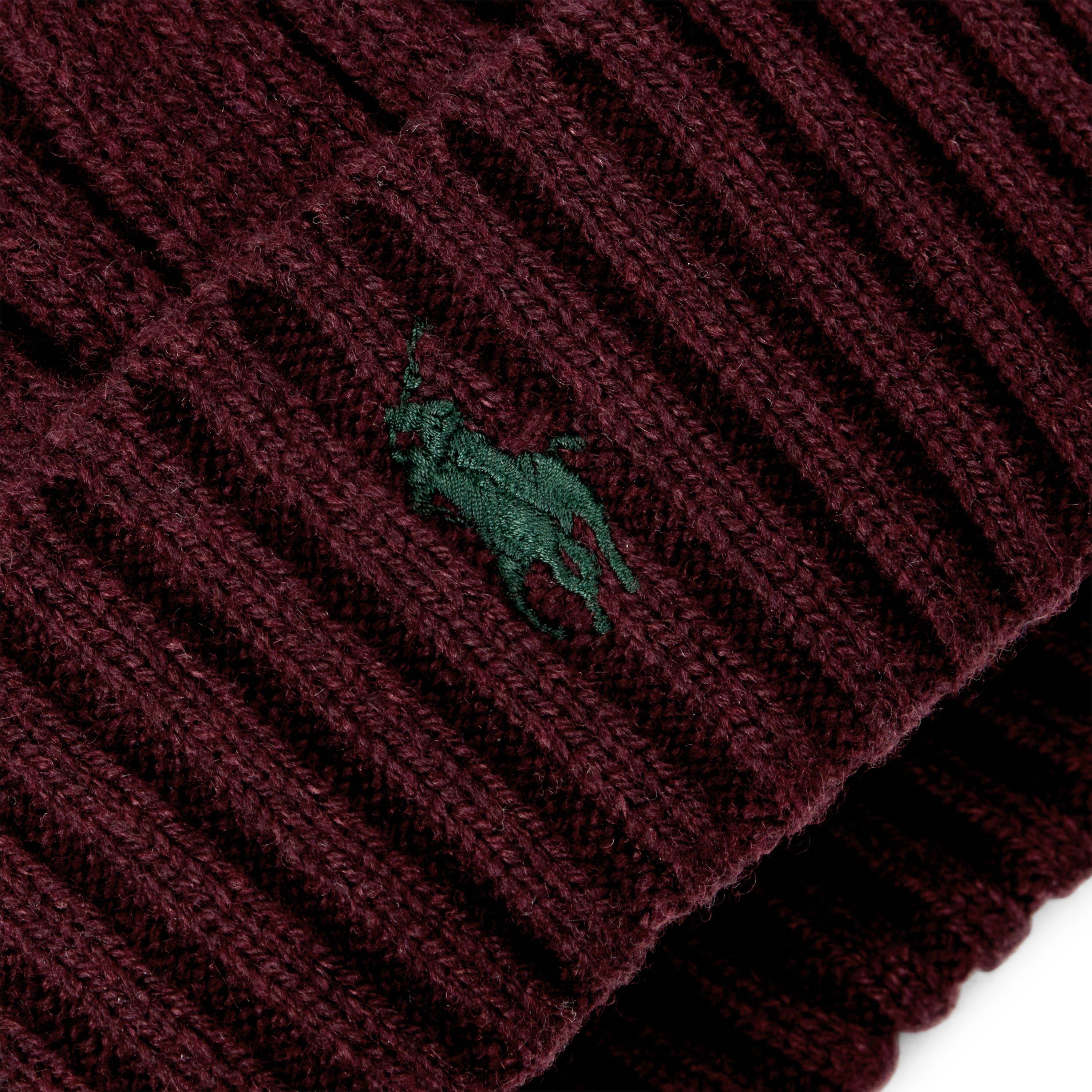 Aged Wine Hthr - Polo Ralph Lauren - Wool/Cashmere Cable Beanie - 4