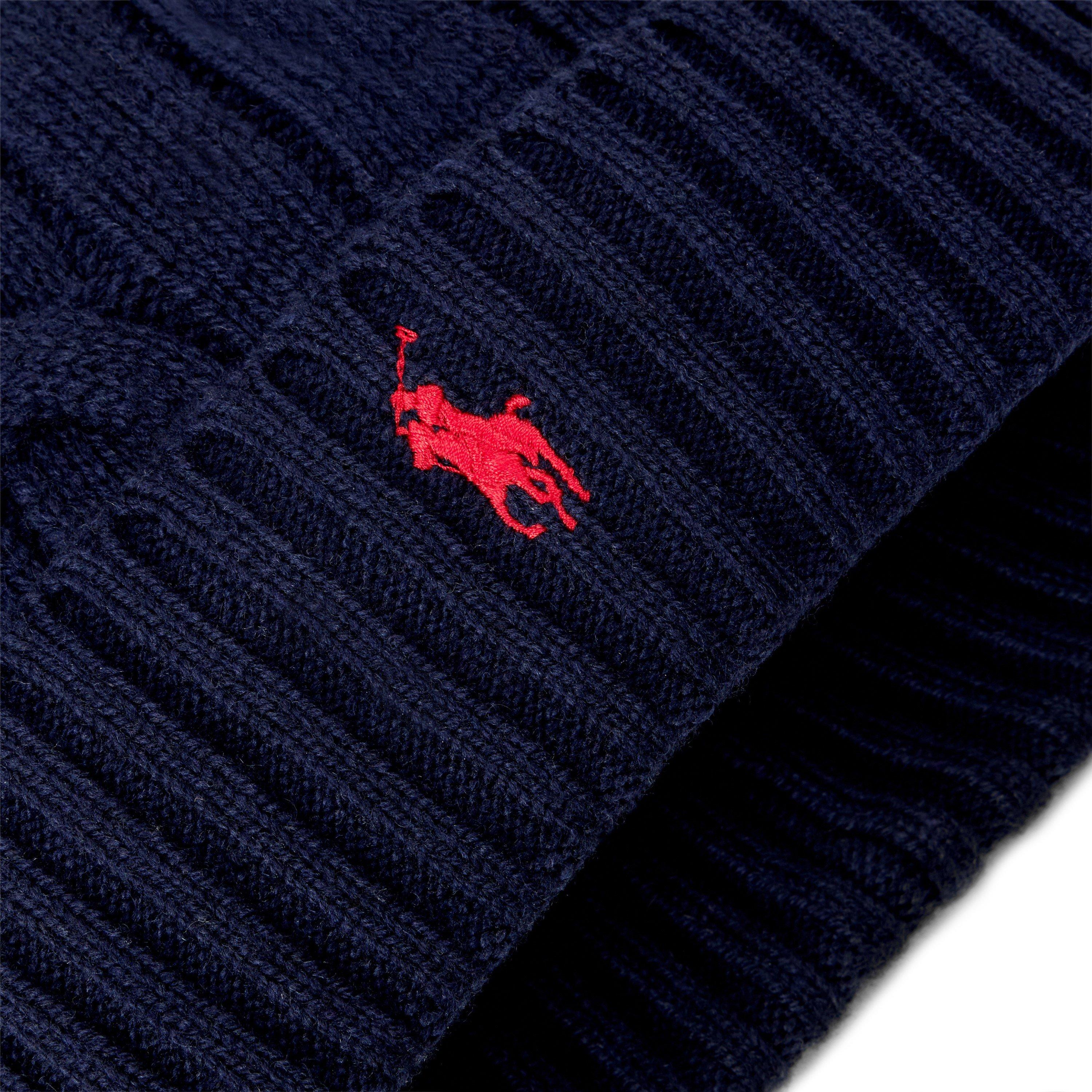 Hunter Navy - Polo Ralph Lauren - Wool And Cashmere Blend Cable Knit Beanie - 4