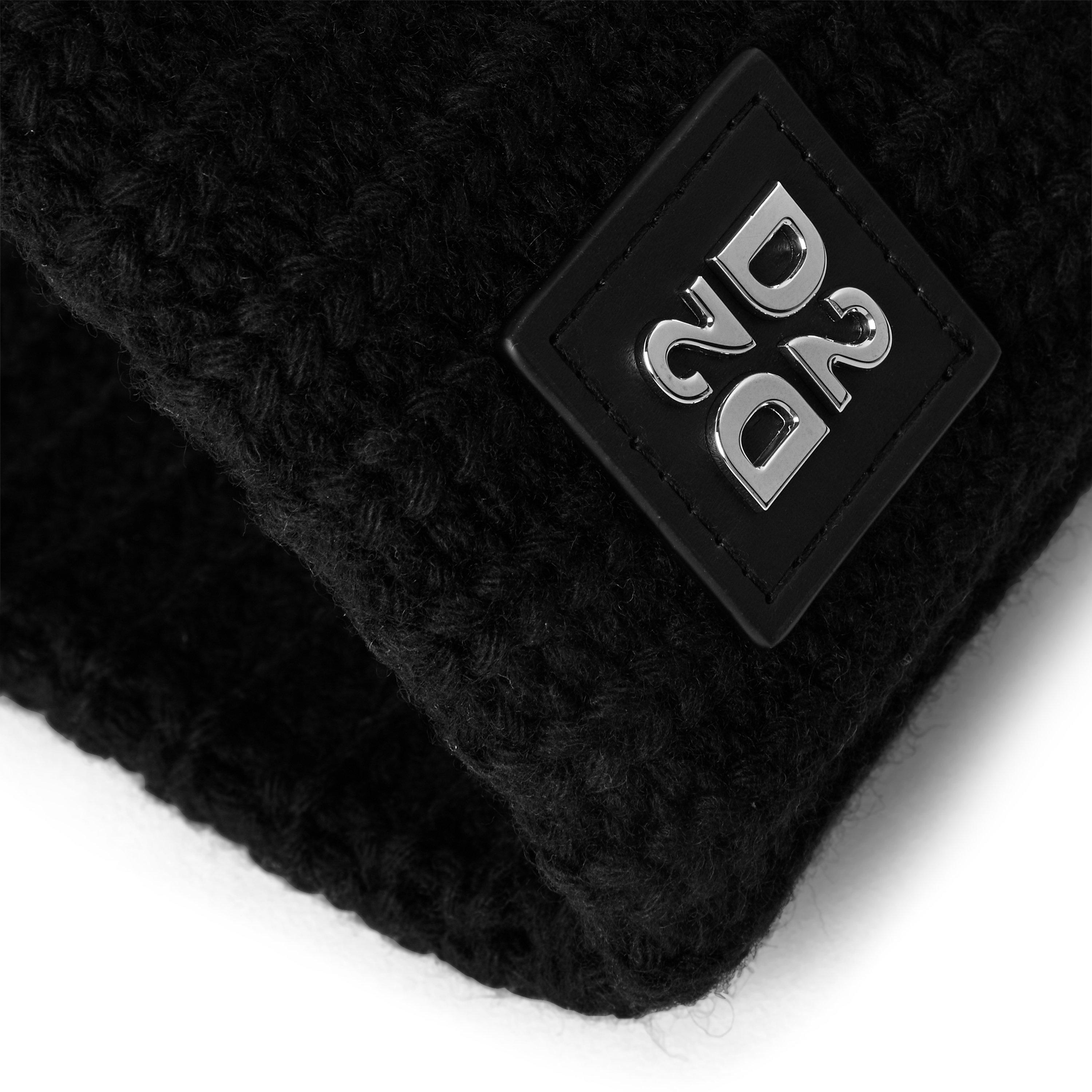 Black - DSquared2 - DSQ D2 Patch Beanie Sn64 - 3