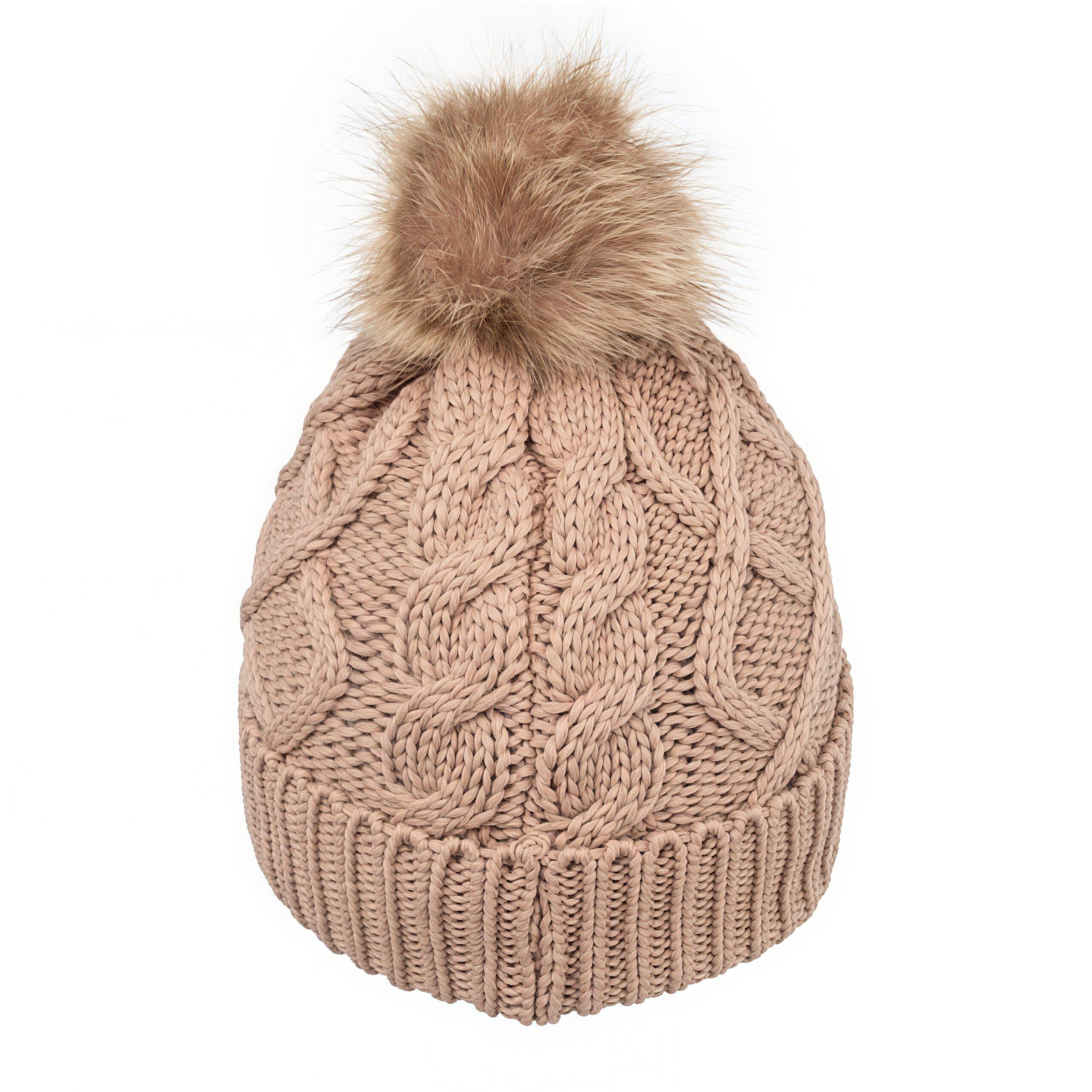 Sand - Gelert - Womens Cable Knitted Beanie - 4