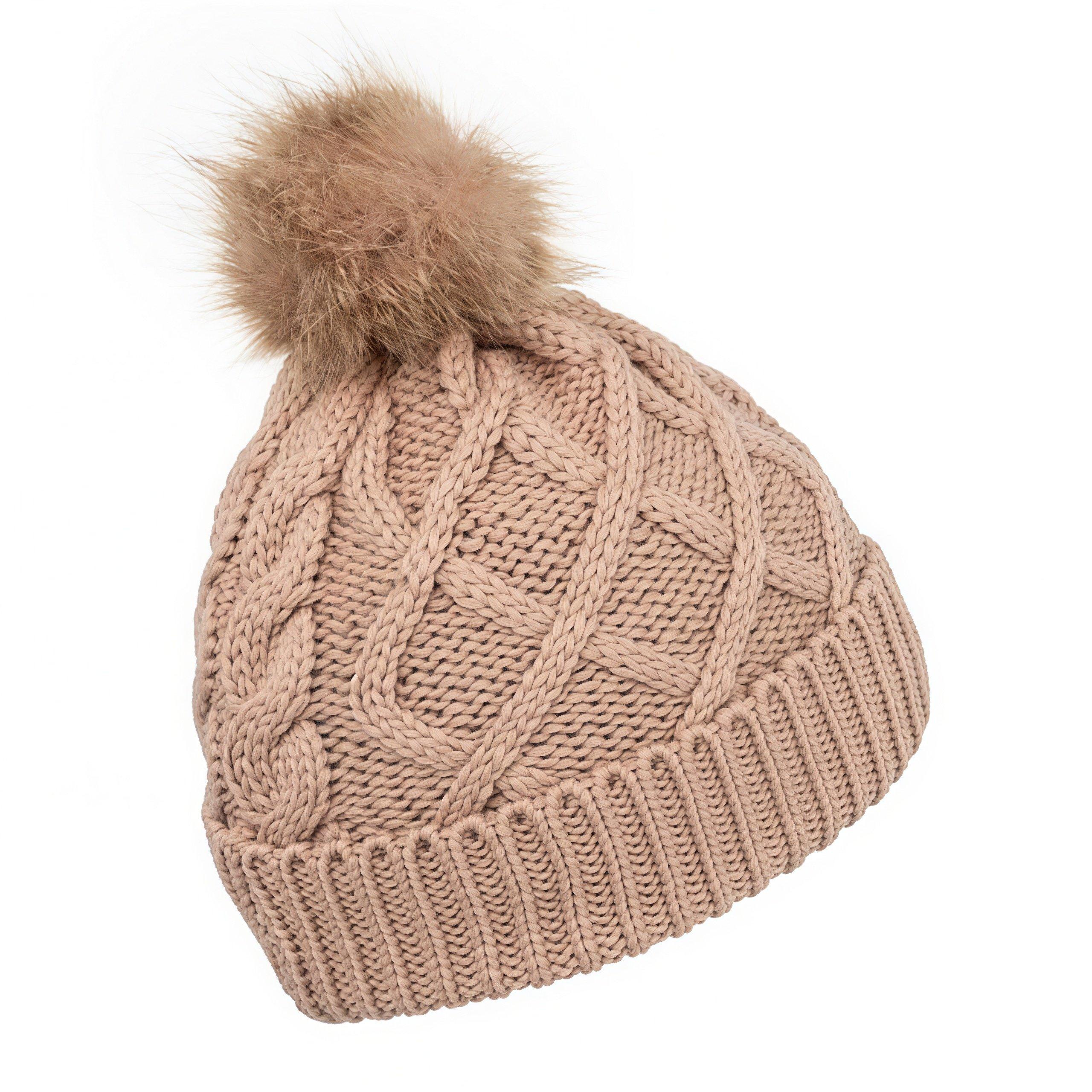 Sand - Gelert - Womens Cable Knitted Beanie - 5