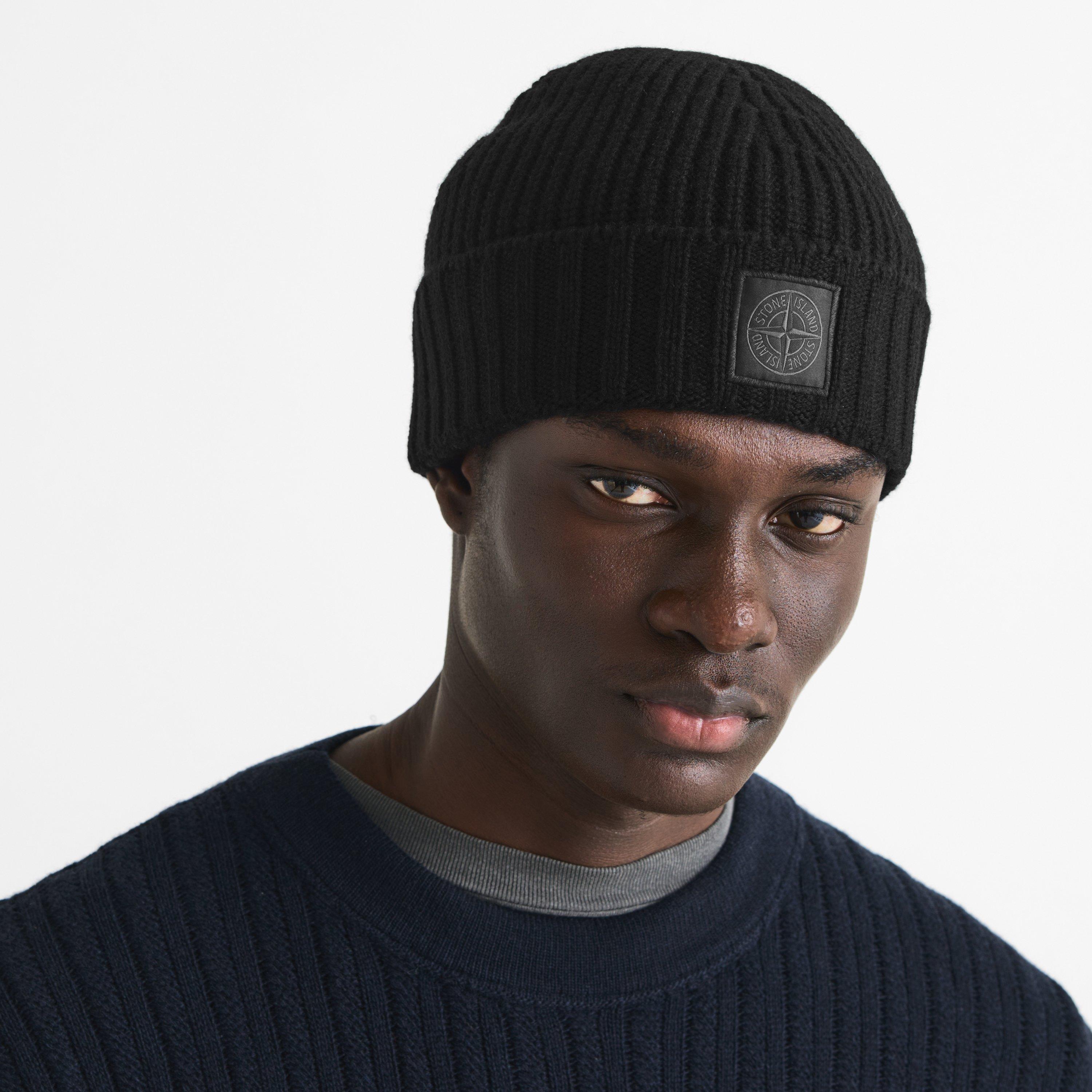 Black V0029 - Stone Island - Men's Ghost Wool Beanie - 3