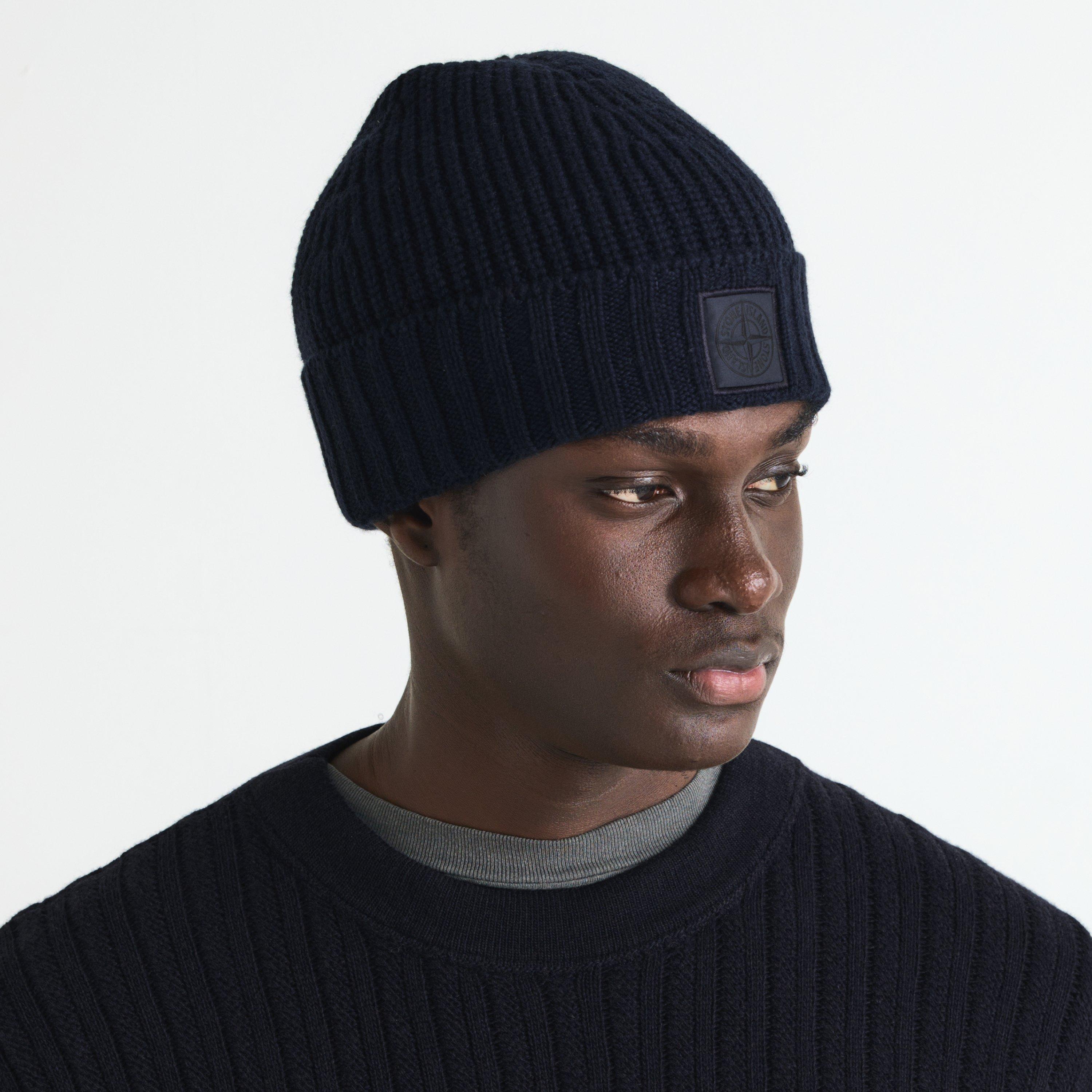 Navy V0020 - Stone Island - Men's Ghost Wool Beanie - 3