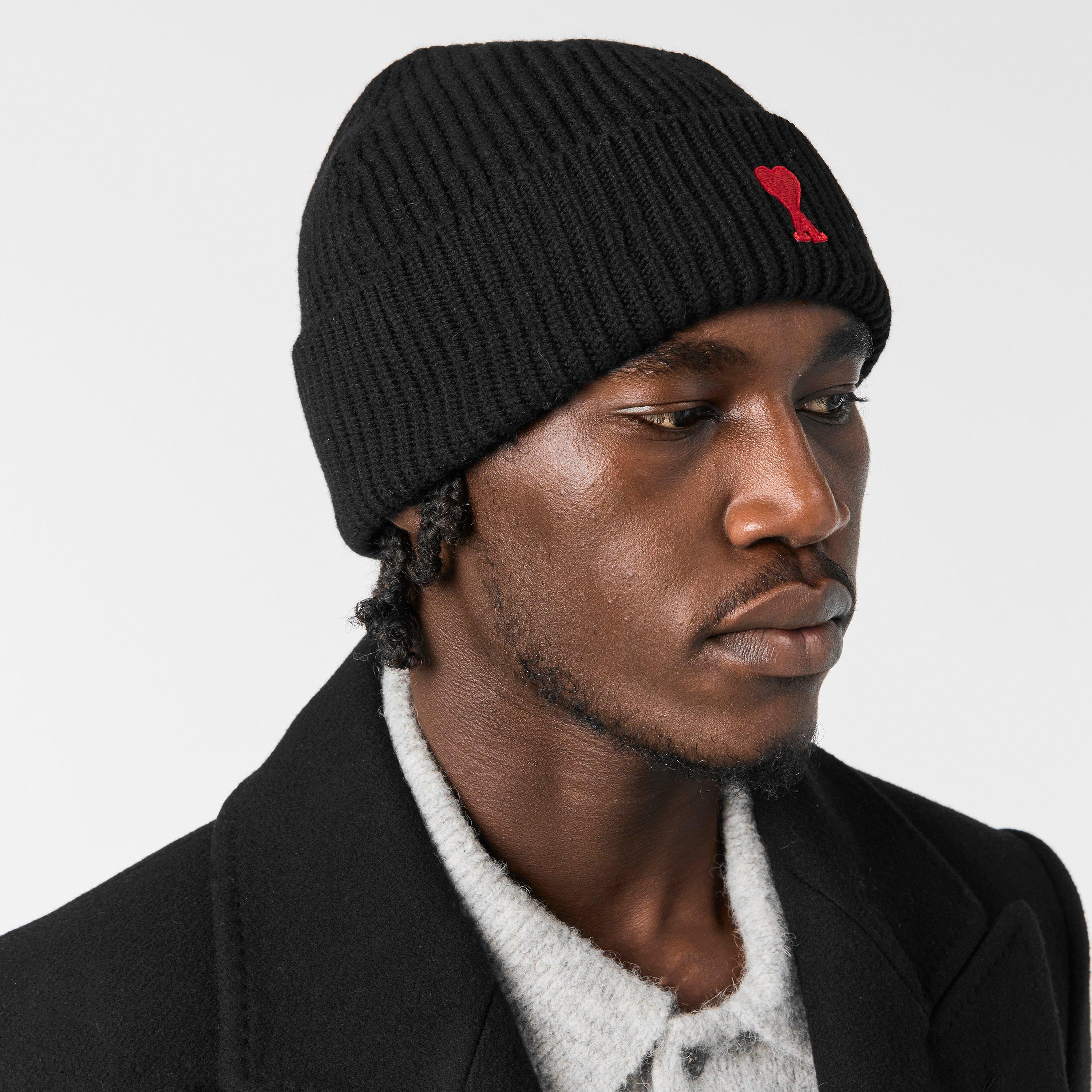 Black/Red 009 - Ami Paris - Men's Beanie - 3