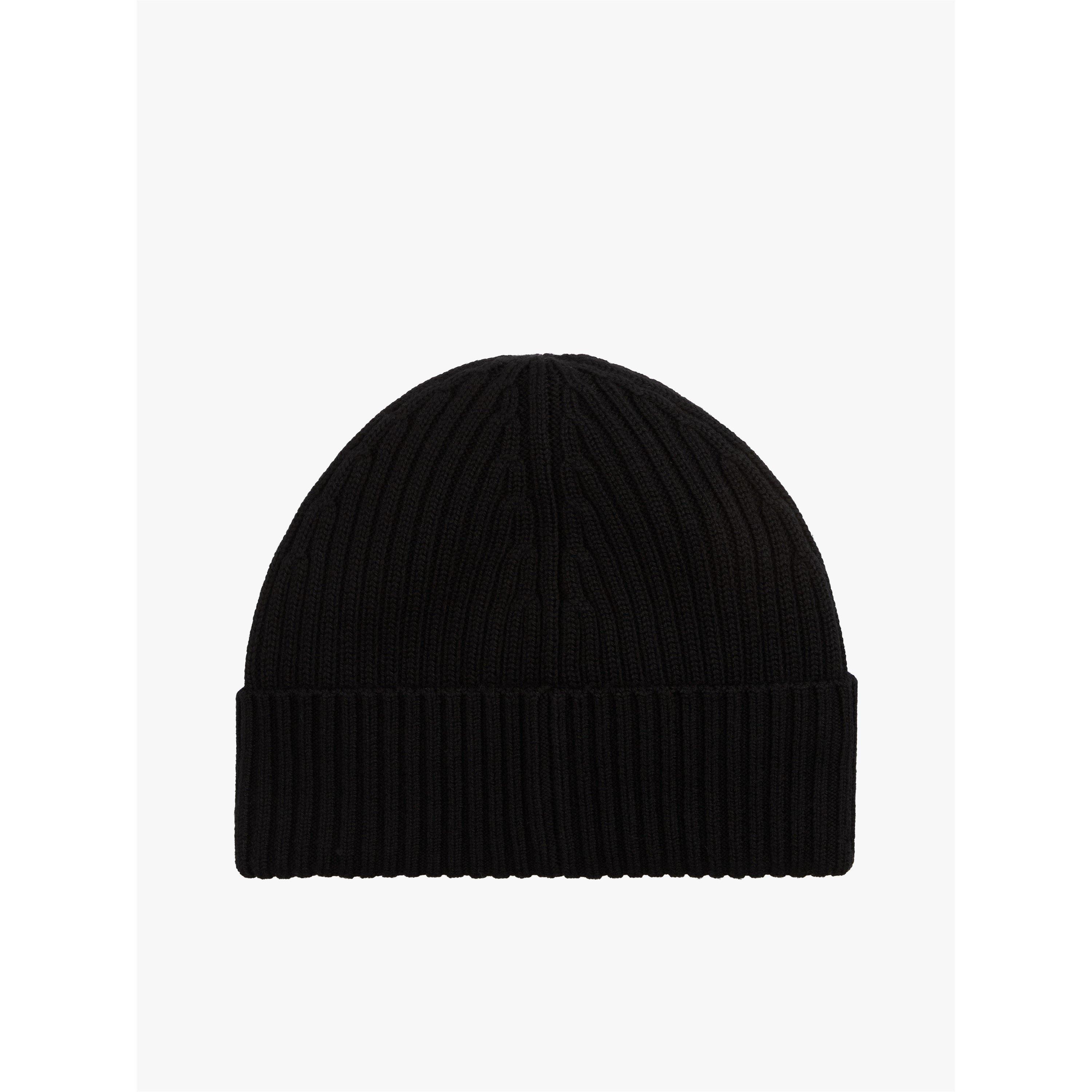 Black - Tommy Hilfiger - Flag Cable Knit Wool Blend Beanie - 3