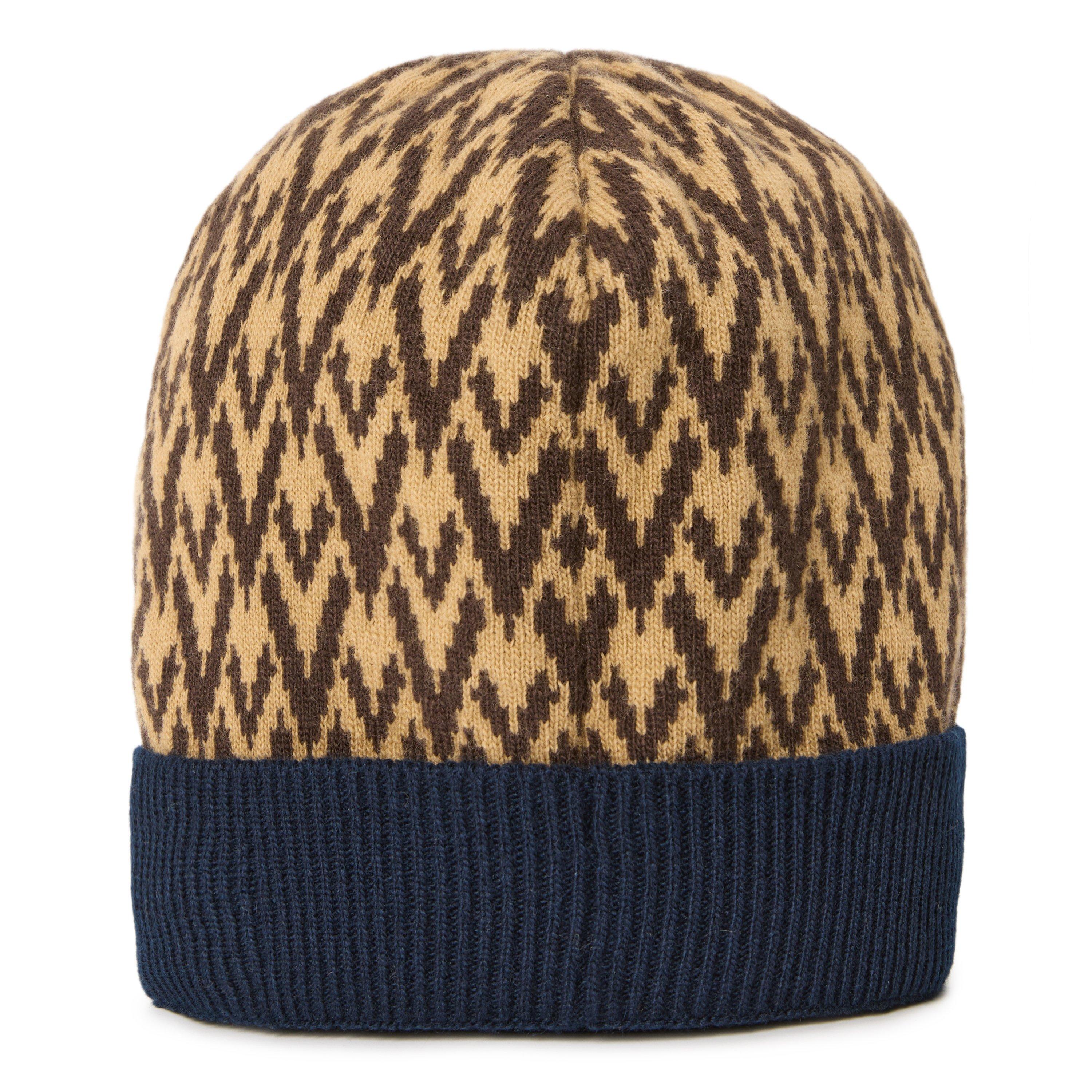 Valentino Garavani Val Knitted Beanie Sn64 - Cammello/Blue