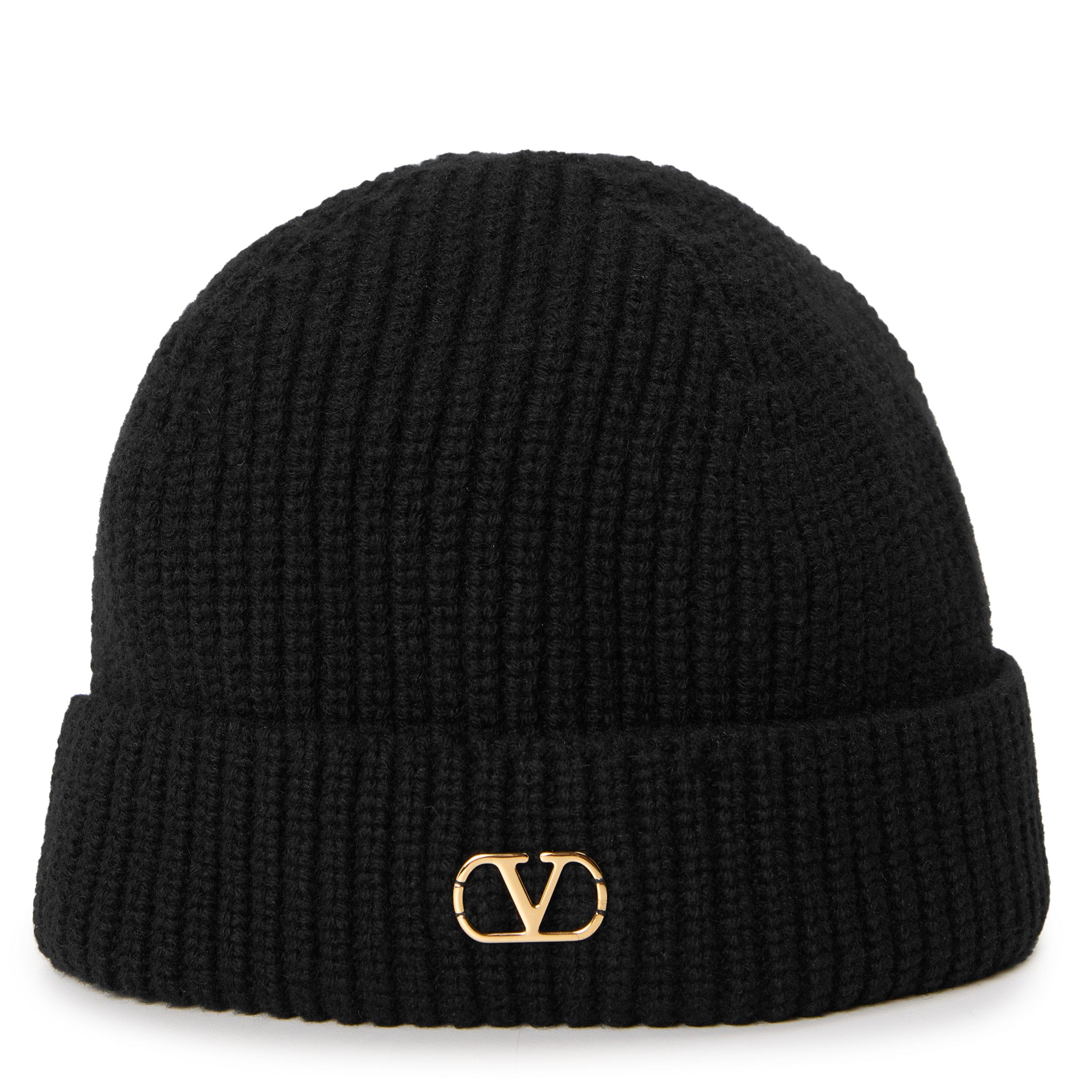 Valentino Garavani Val Knitted Beanie Sn64 - Black