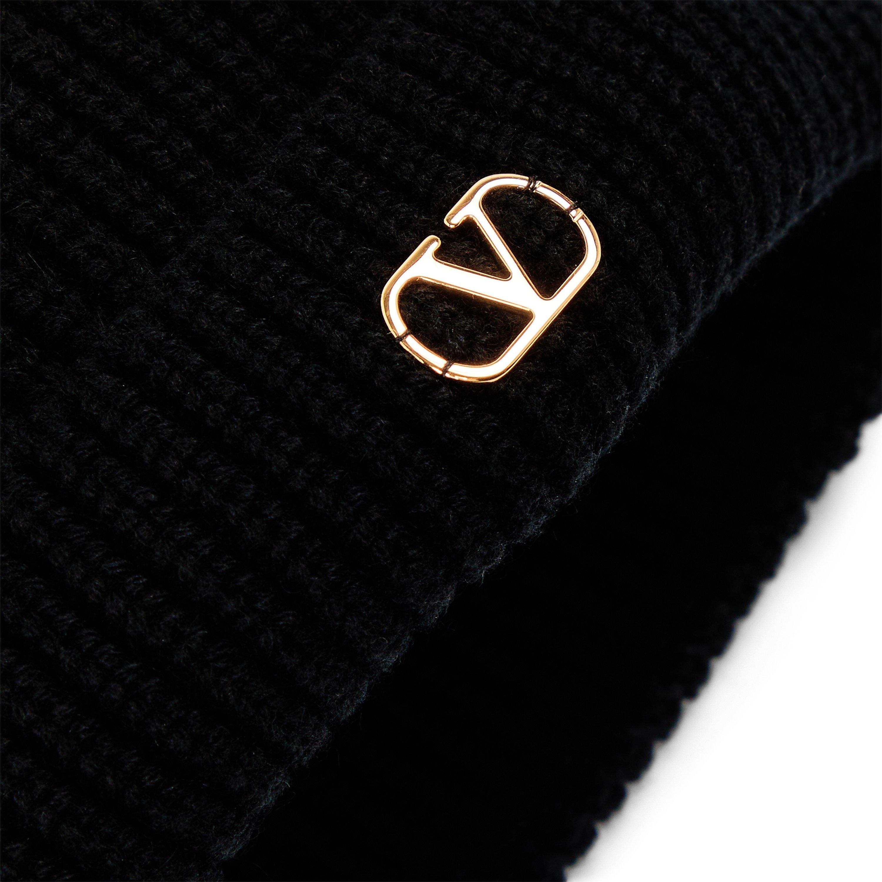 Black - Valentino Garavani - Val Knitted Beanie Sn64 - 3