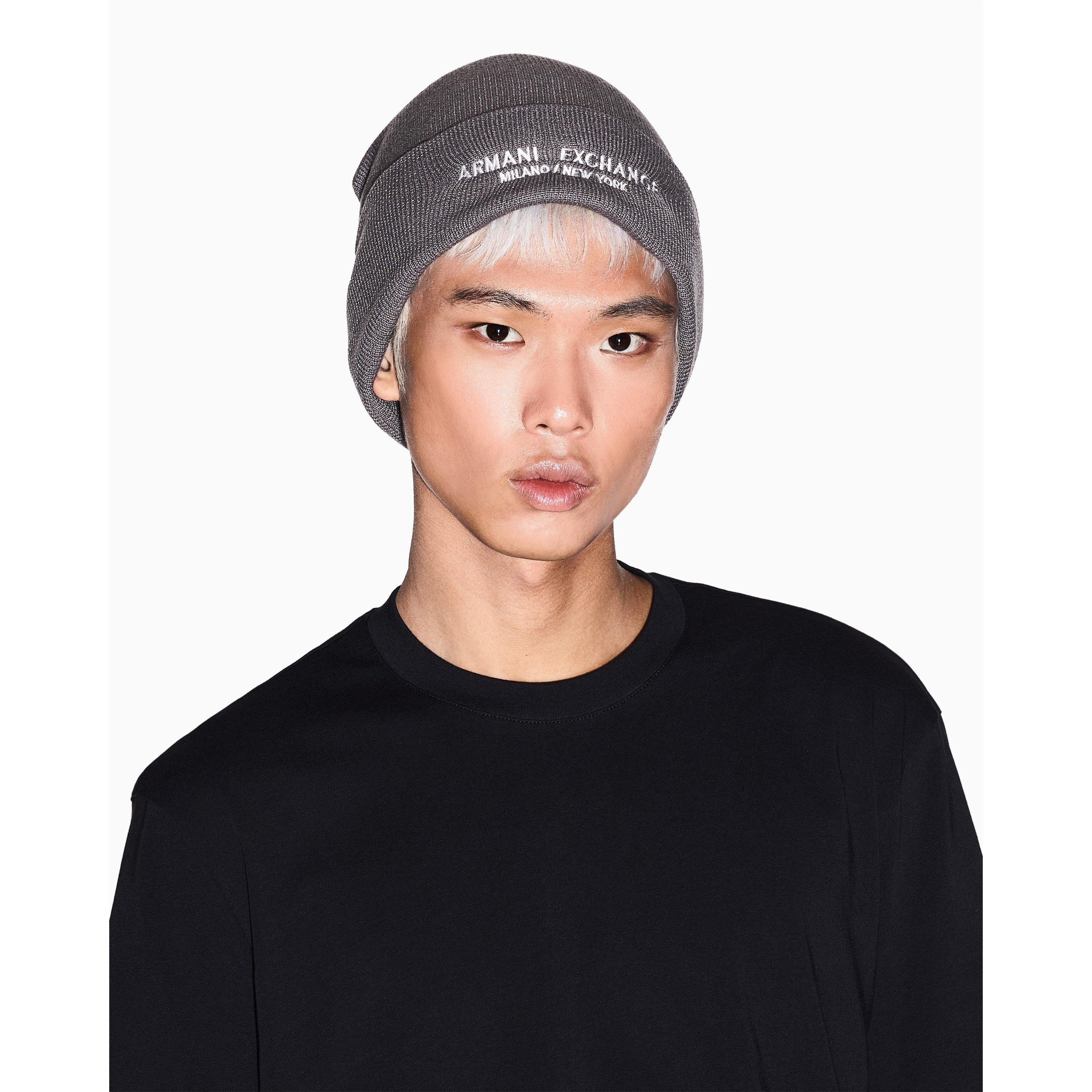 Grey - Armani Exchange - Men's Beanie - 2