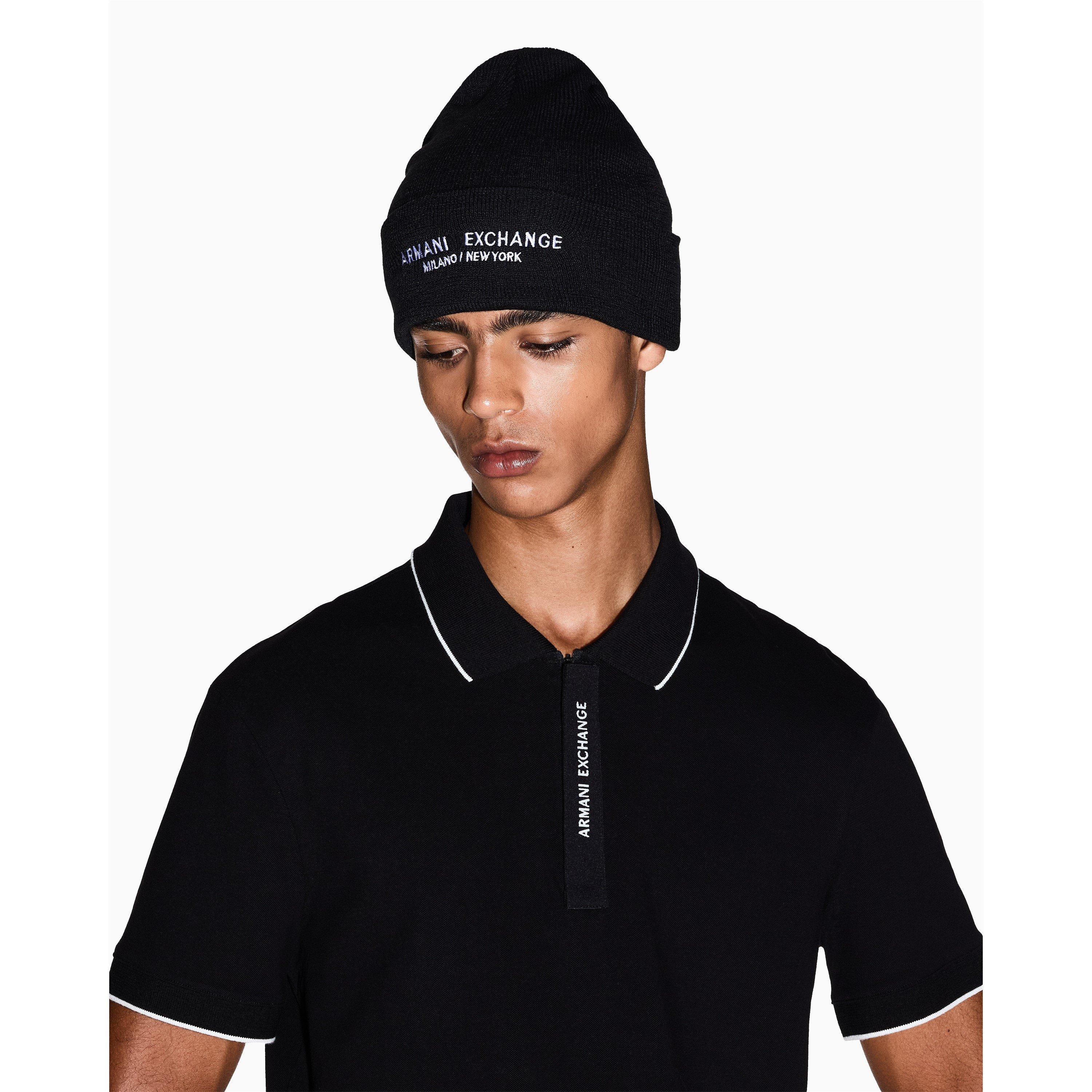 Black - Armani Exchange - Men's Beanie - 2