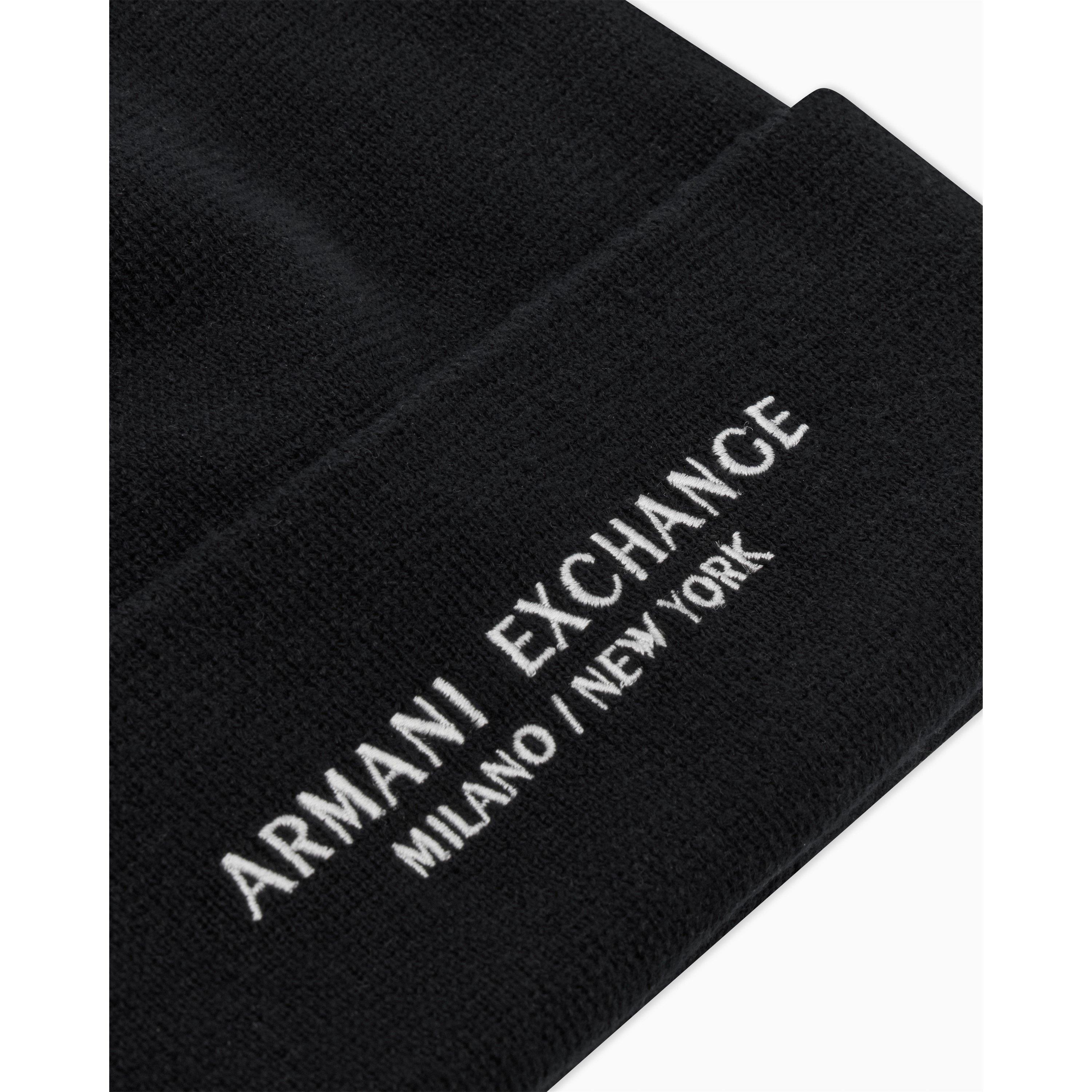 Black - Armani Exchange - Men's Beanie - 4