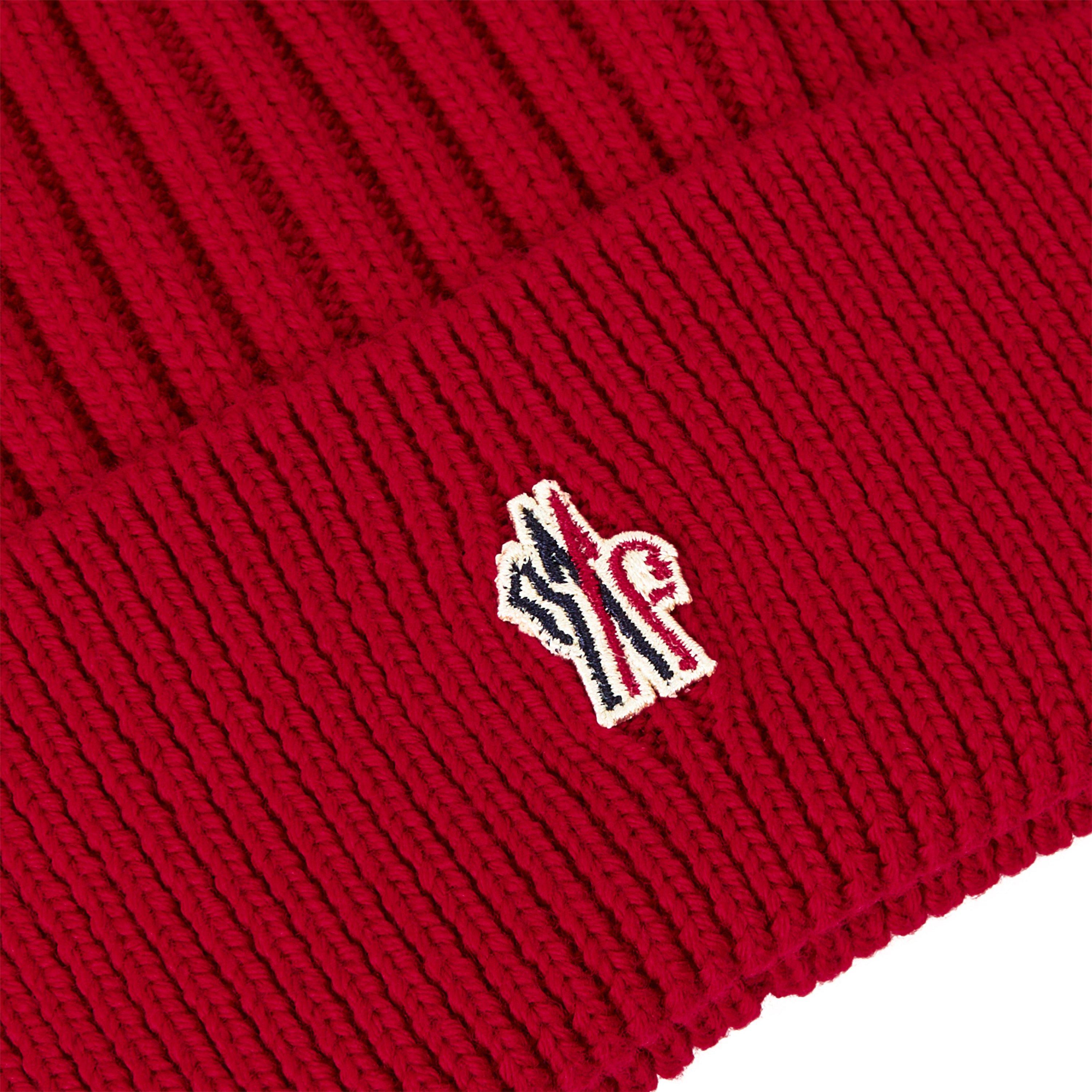 Red 455 - Moncler - Men's Ribbed Wool Beanie - 3