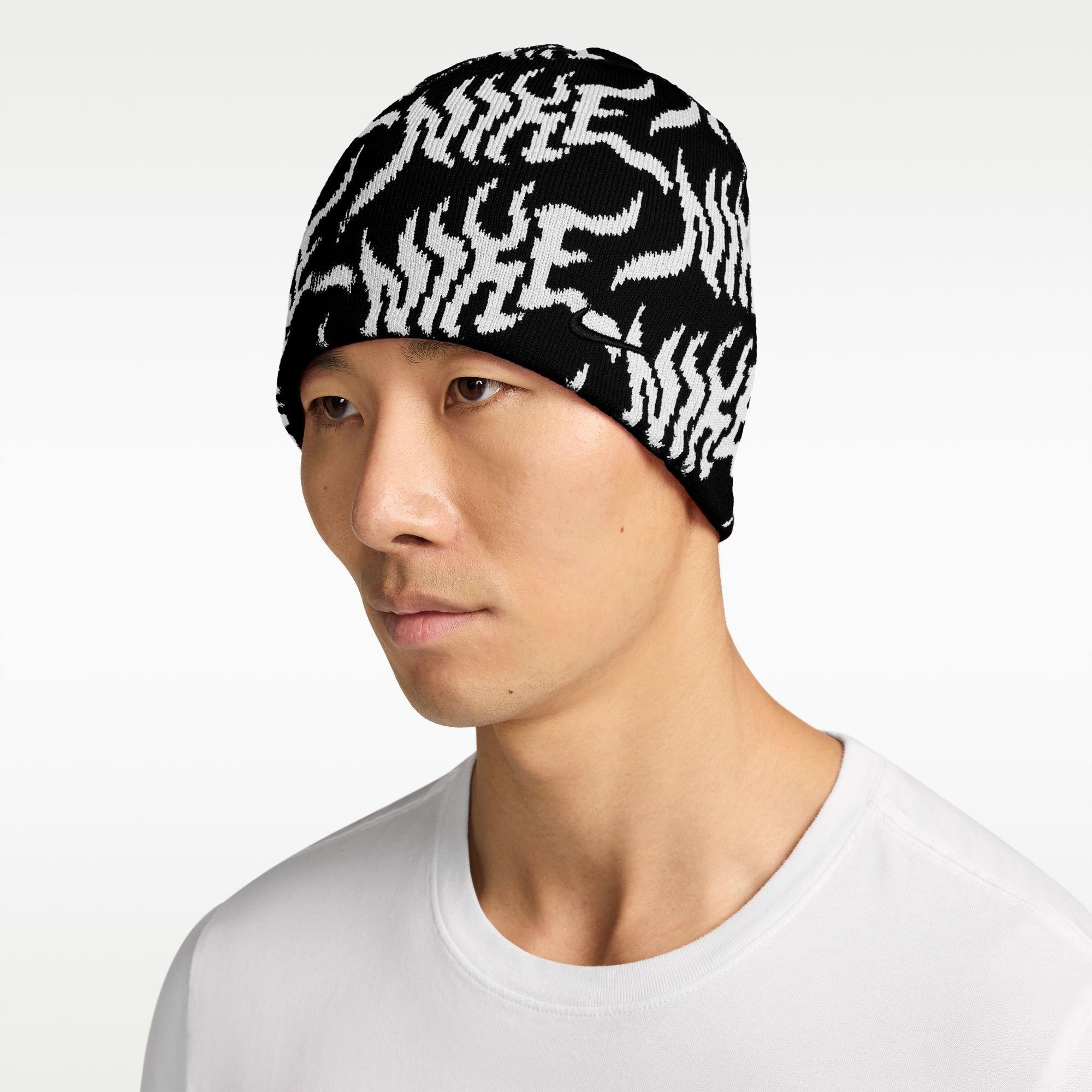 Schwarz/Weiß - Nike - Nike Peak Graph Beanie 64 - 4