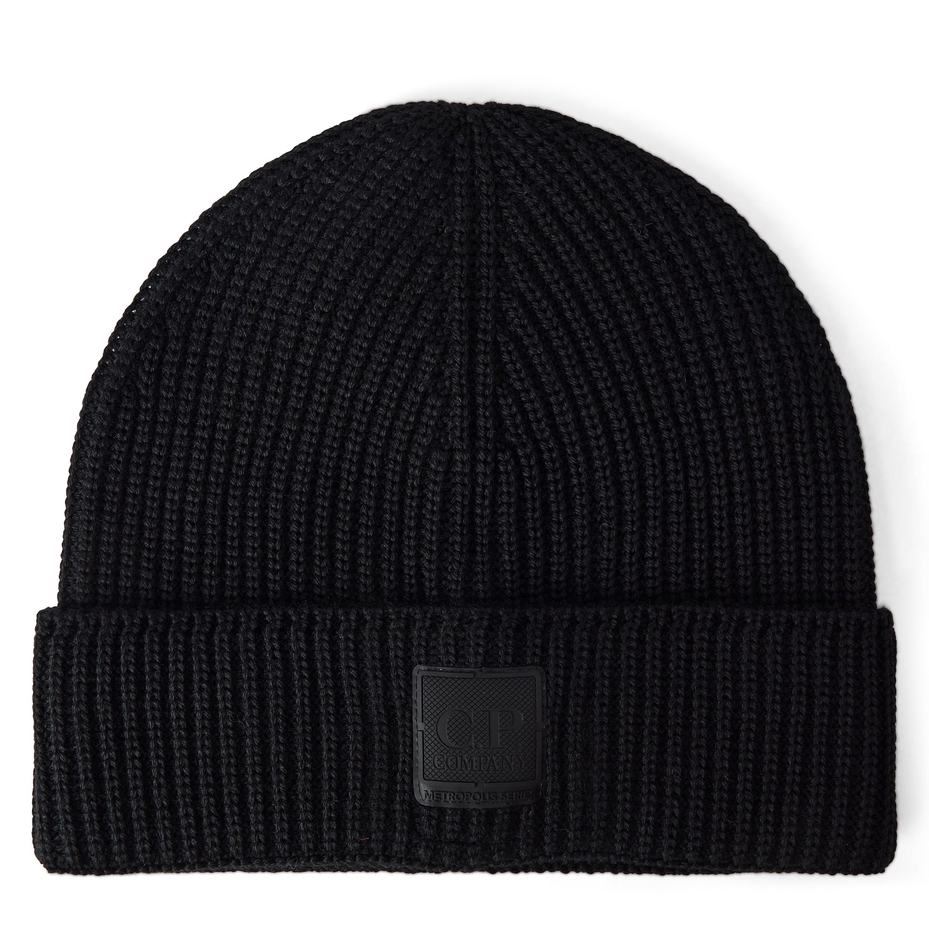 Black 999 - CP Company Metropolis - CPCM Ribbed Beanie Sn64 - 1