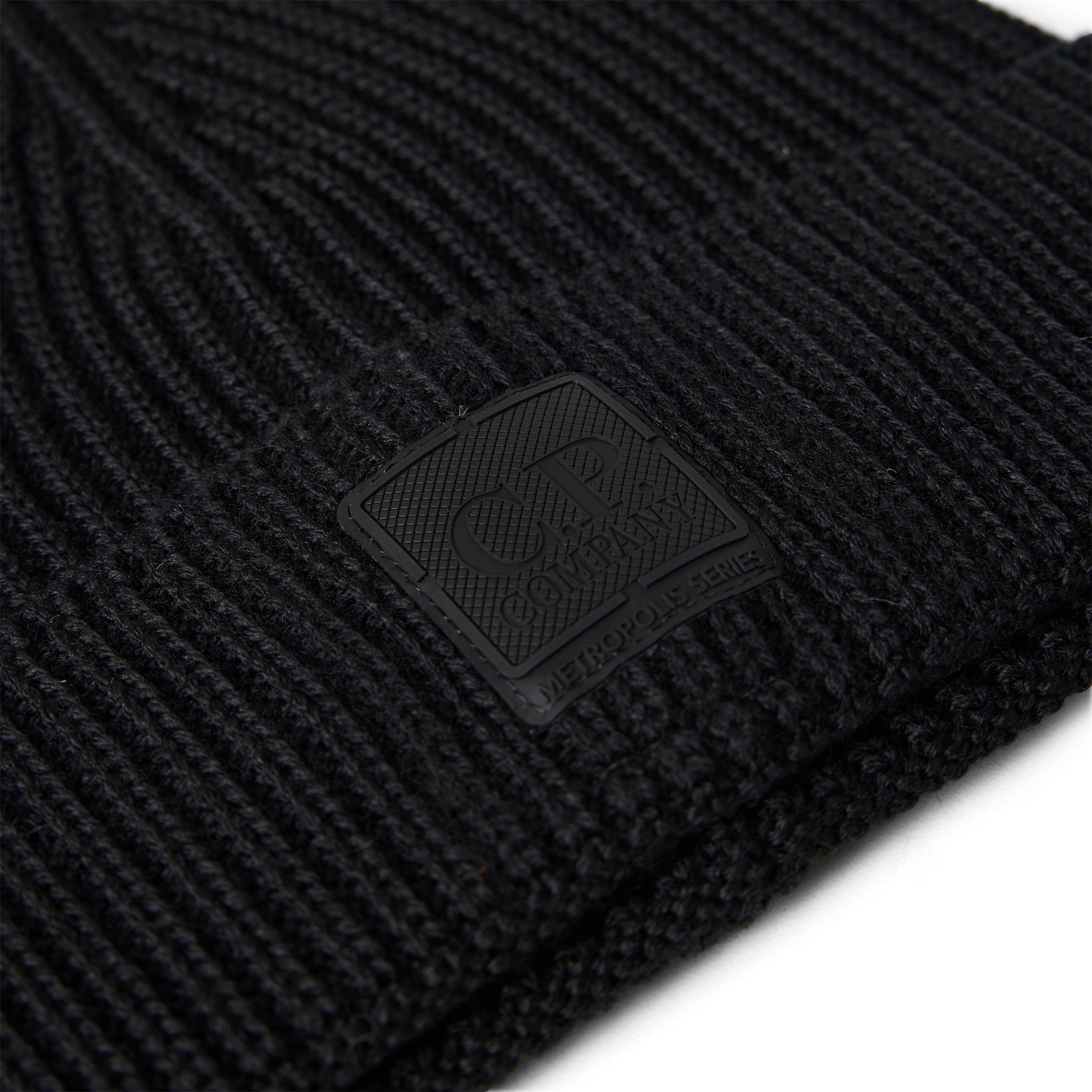 Black 999 - CP Company Metropolis - CPCM Ribbed Beanie Sn64 - 3