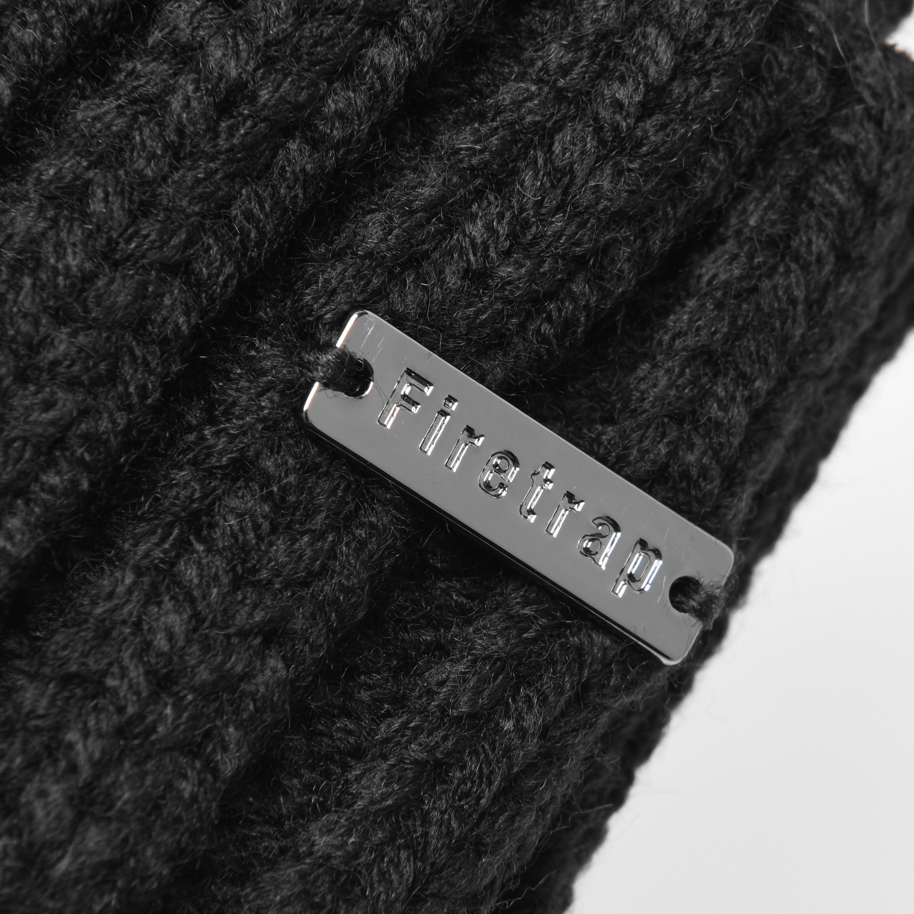 Noir - Firetrap - Men's Cable Knit Beanie - 3