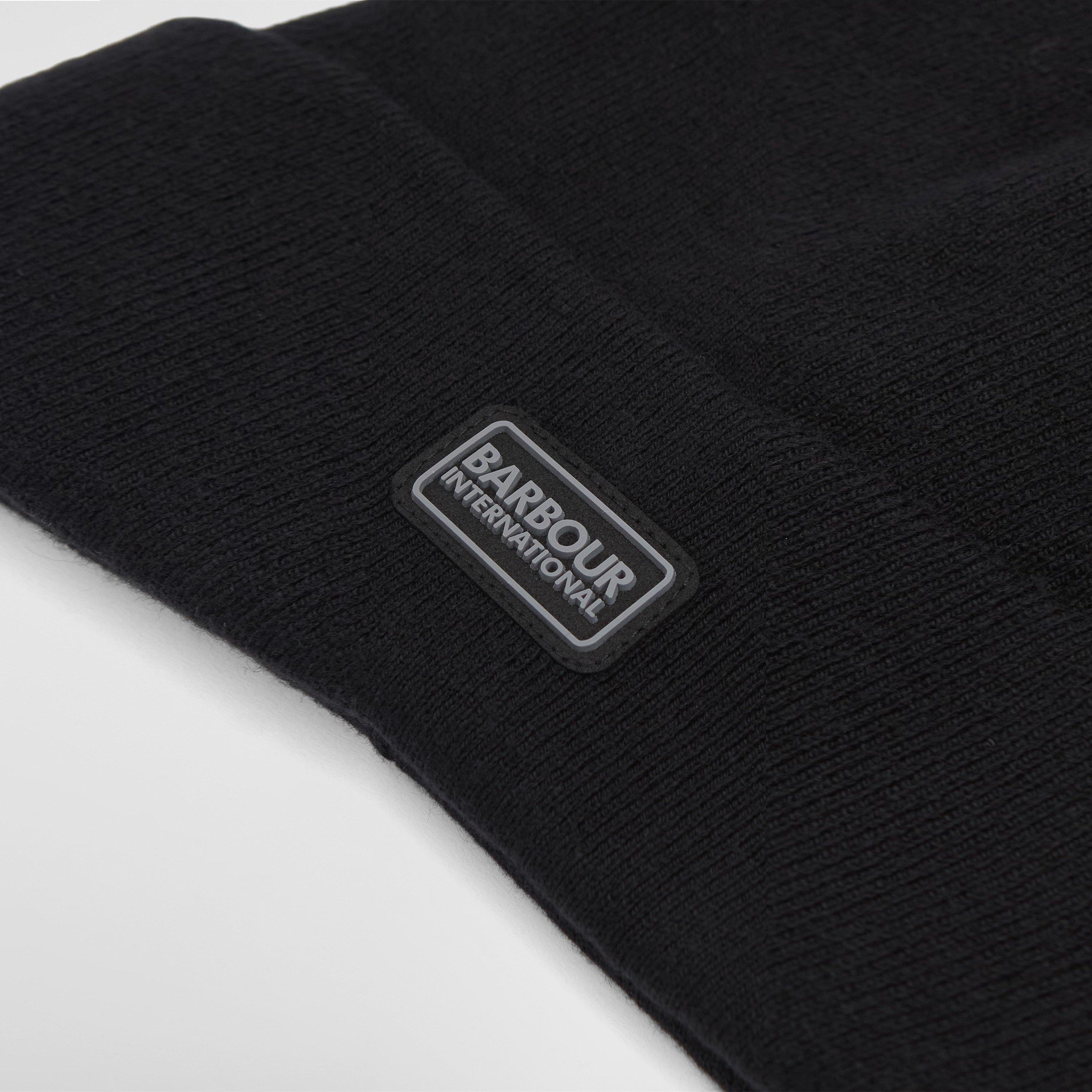 Black/Gunmetal - Barbour International - Sensor Knit Beanie - 4