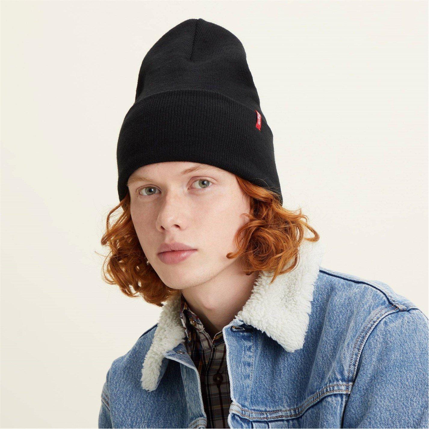 Black - Levis - Slouchy Red Tab Beanie - 2