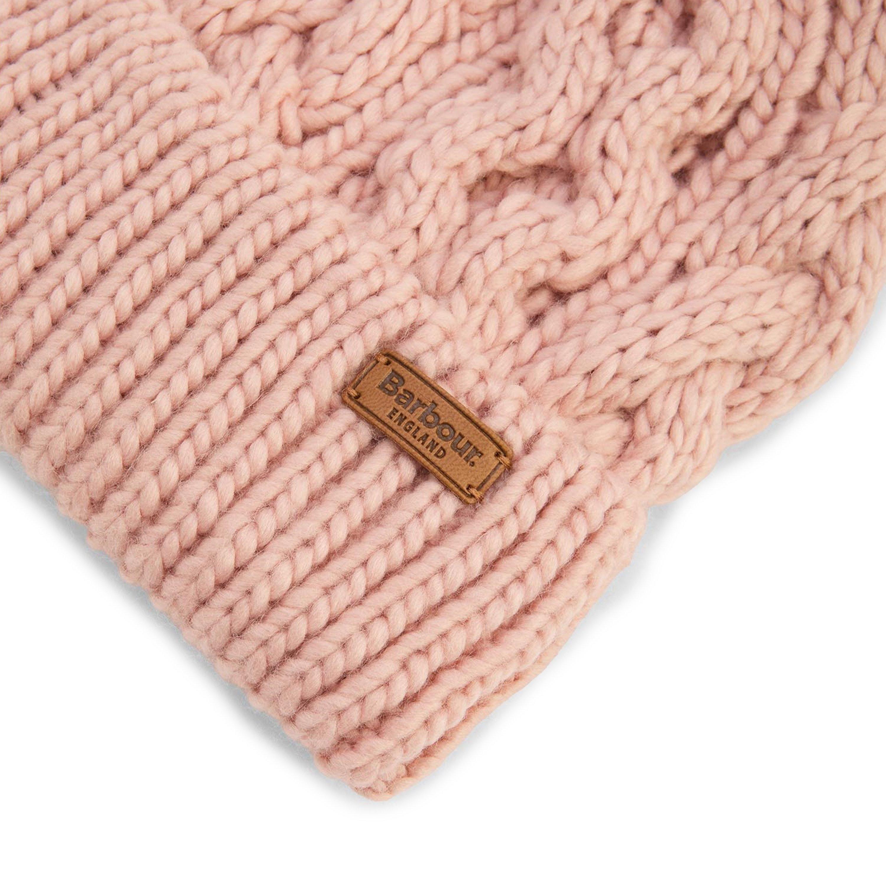 Pink Blush - Barbour - Penshaw Cable-Knit Beanie - 3