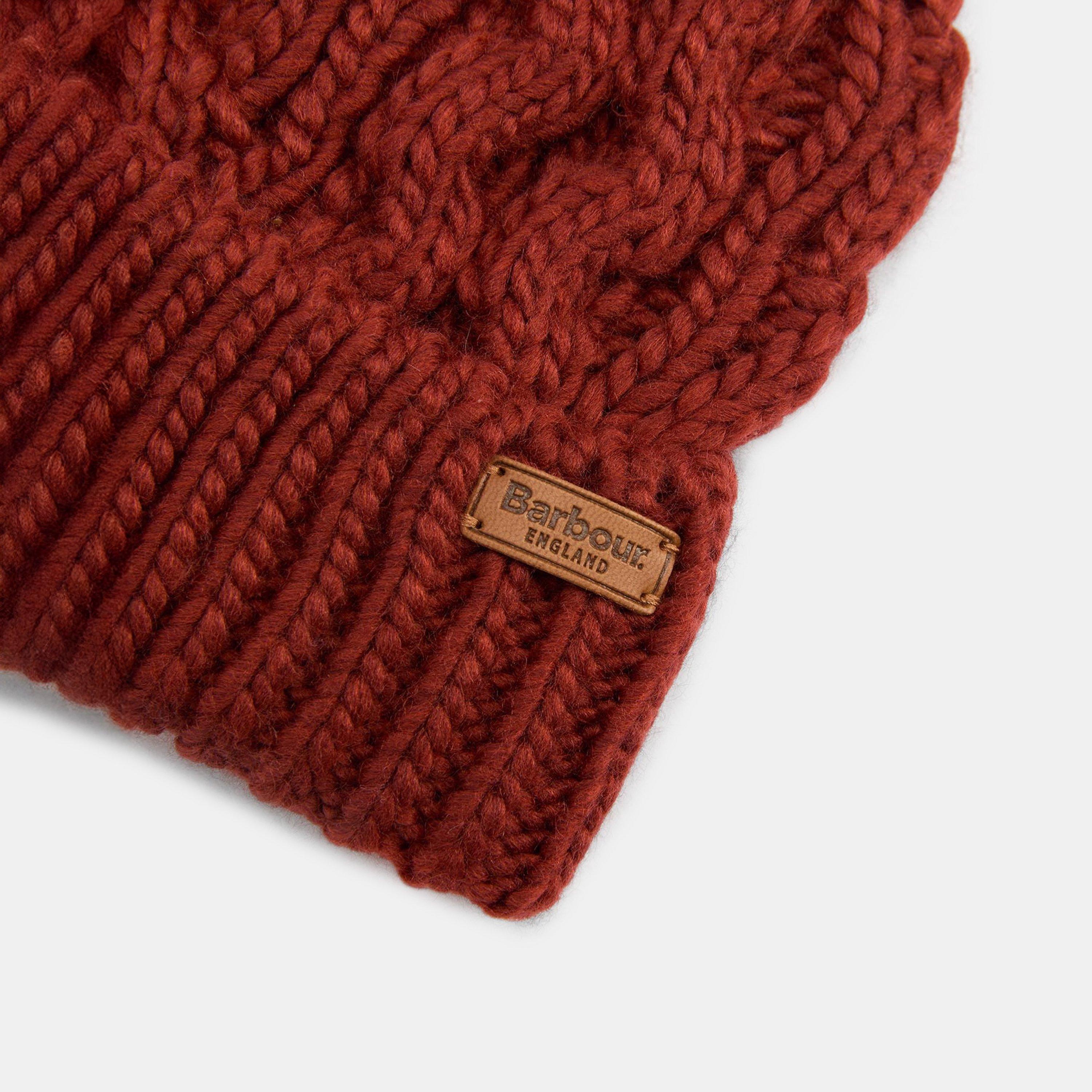 Burnt Henna - Barbour - Penshaw Cable-Knit Beanie - 3