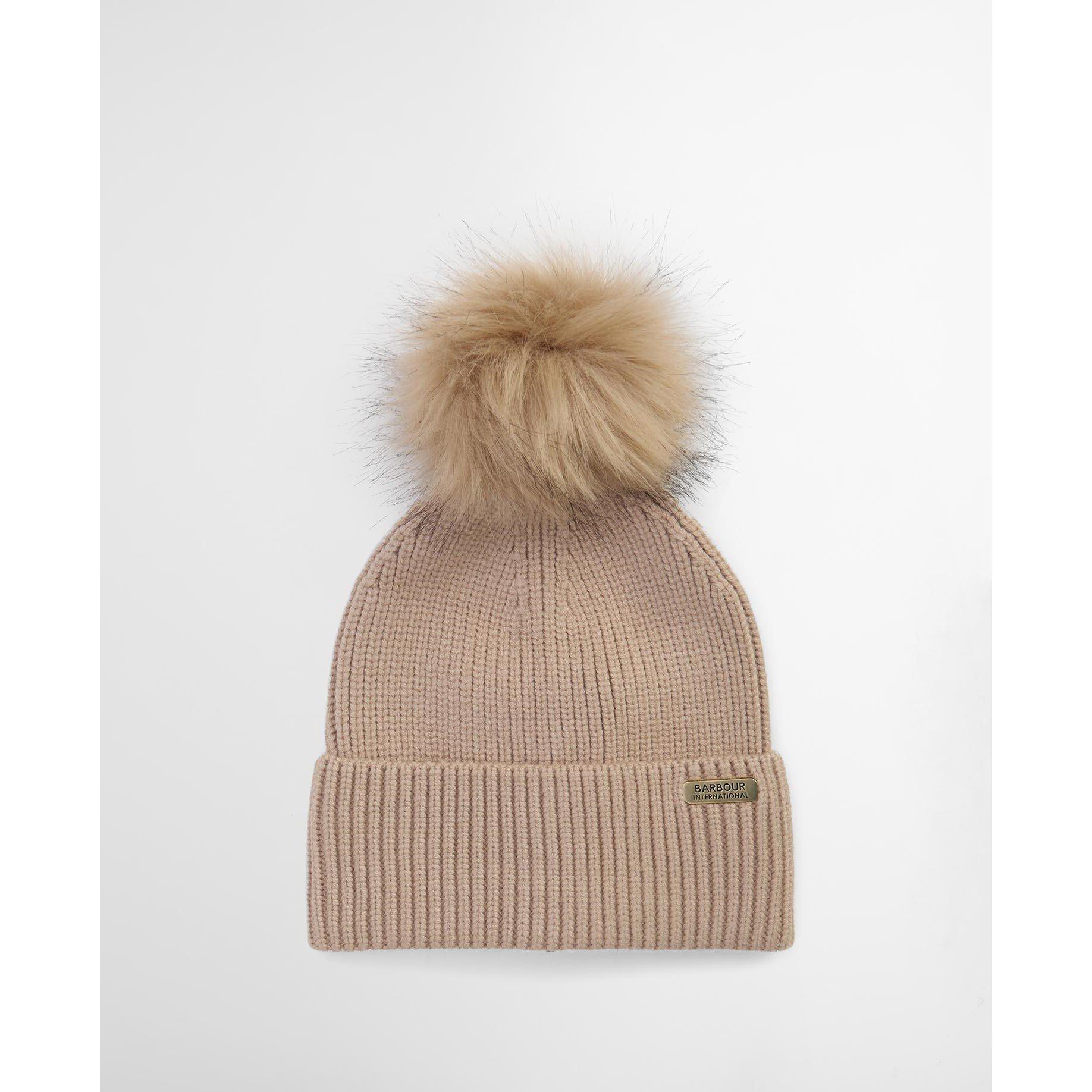 Barbour International Women's Mallory Pom Beanie - Oat - Ladies