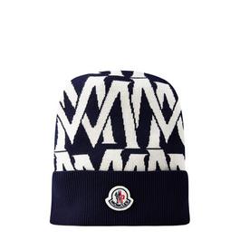 Moncler Logo Intarsia Ribbed Beanie