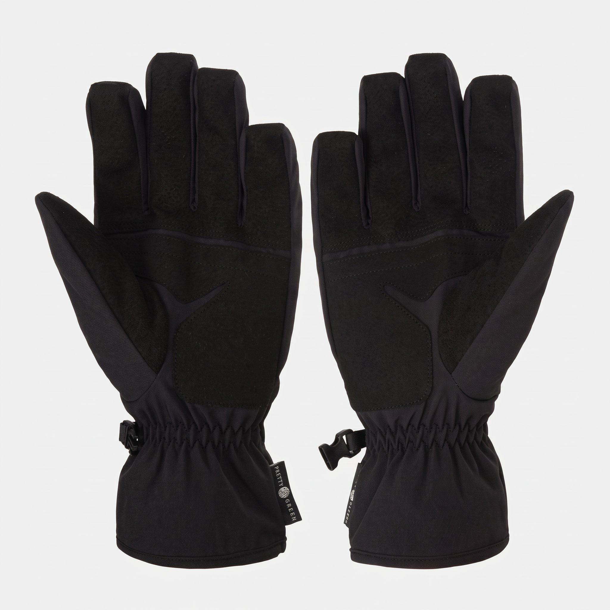 Black - Pretty Green - Adults Fleece Gloves - 2