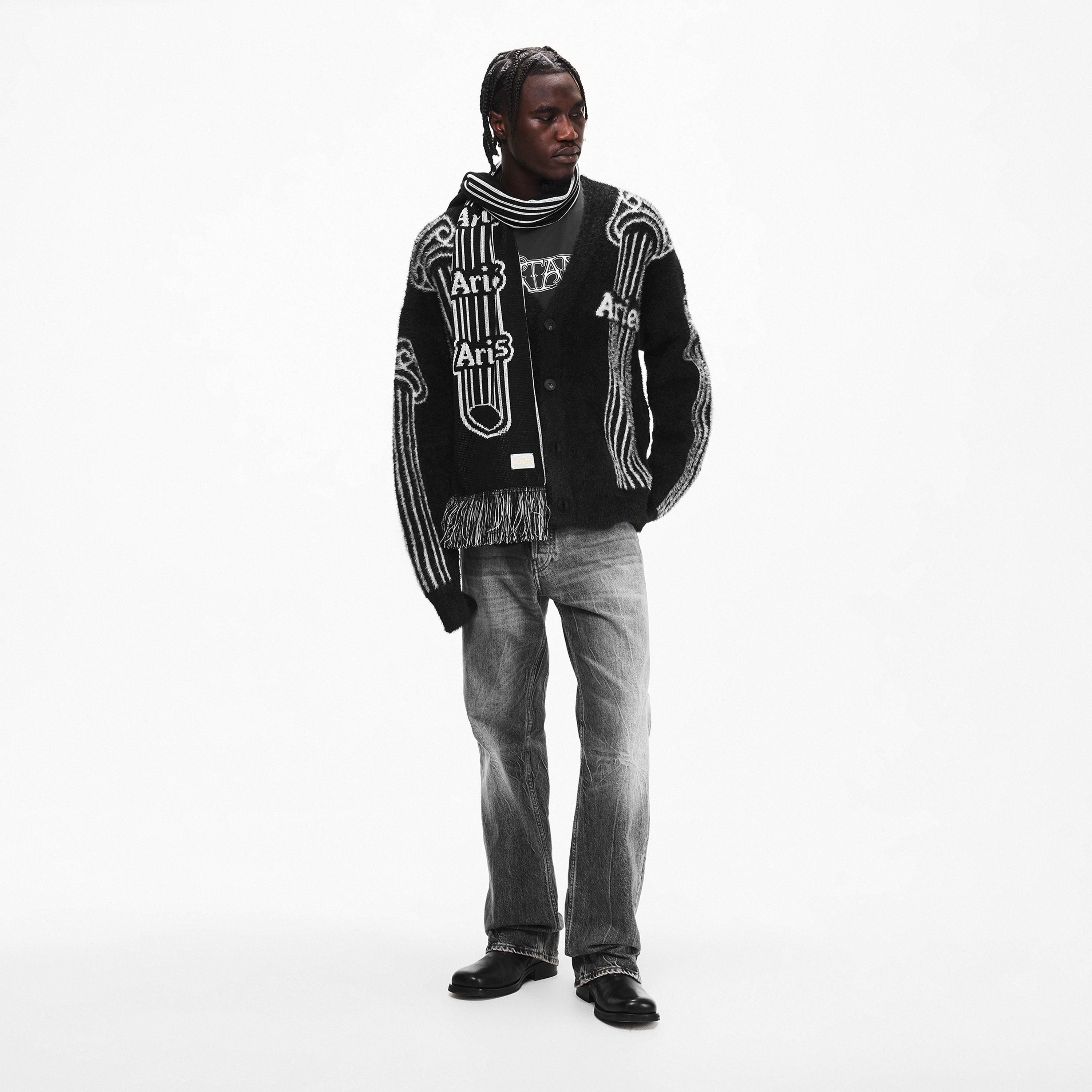 Black - Aries - Men's Column Midweight Scarf - 4