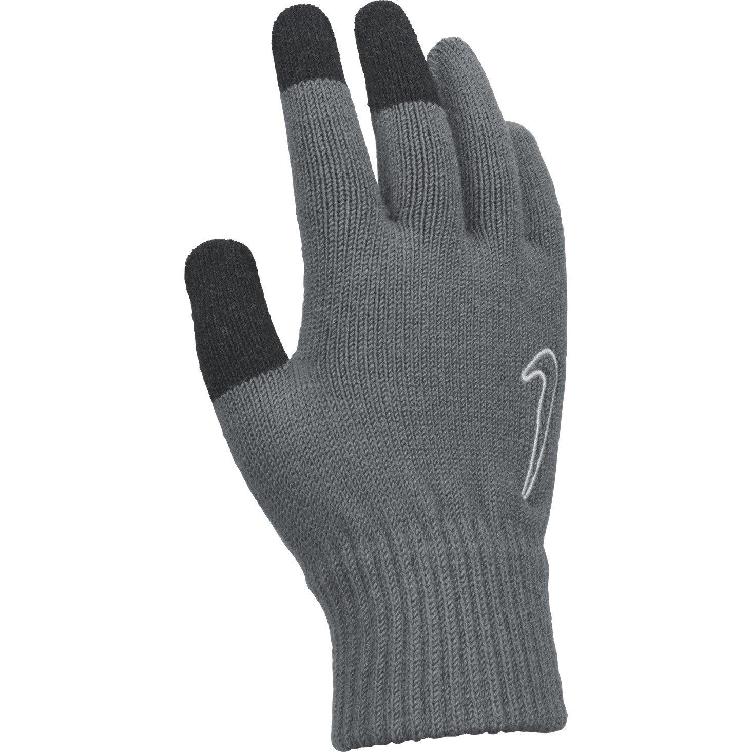 Nike Men's Knitted Tech And Grip Fleece Gloves - Grey/Black - L/XL