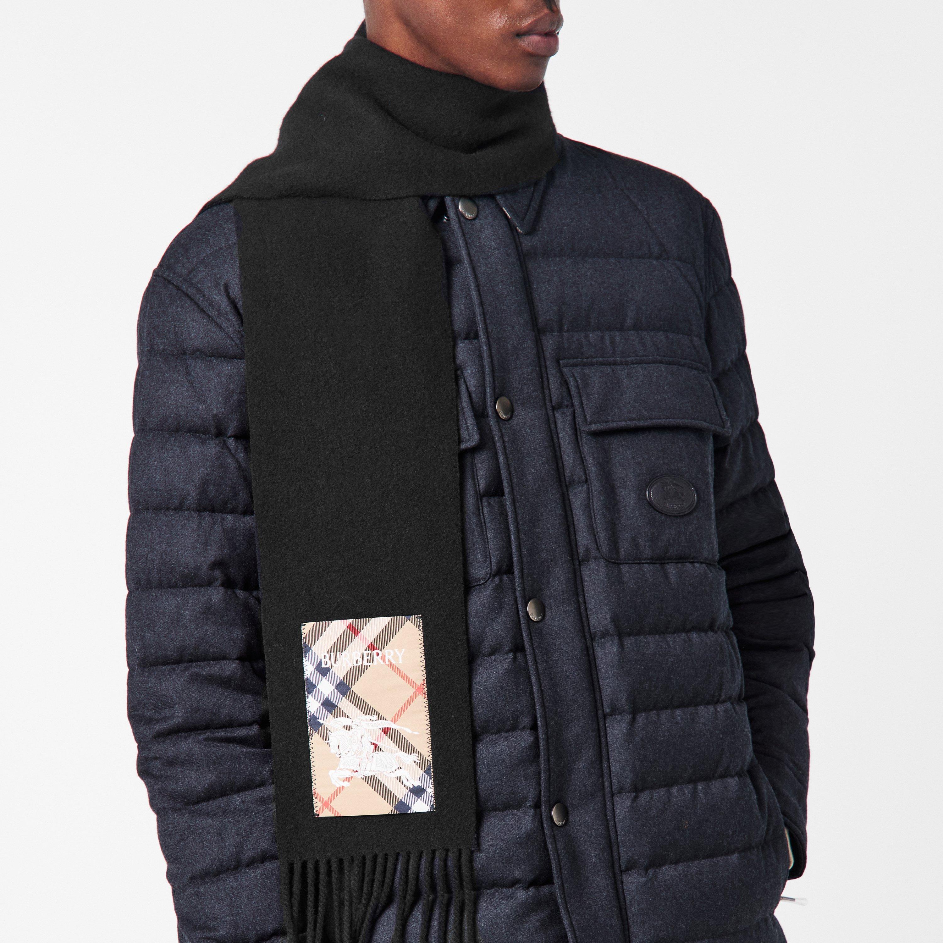 Black/Sand - Burberry - Burb Label Midweight Scarf - 3