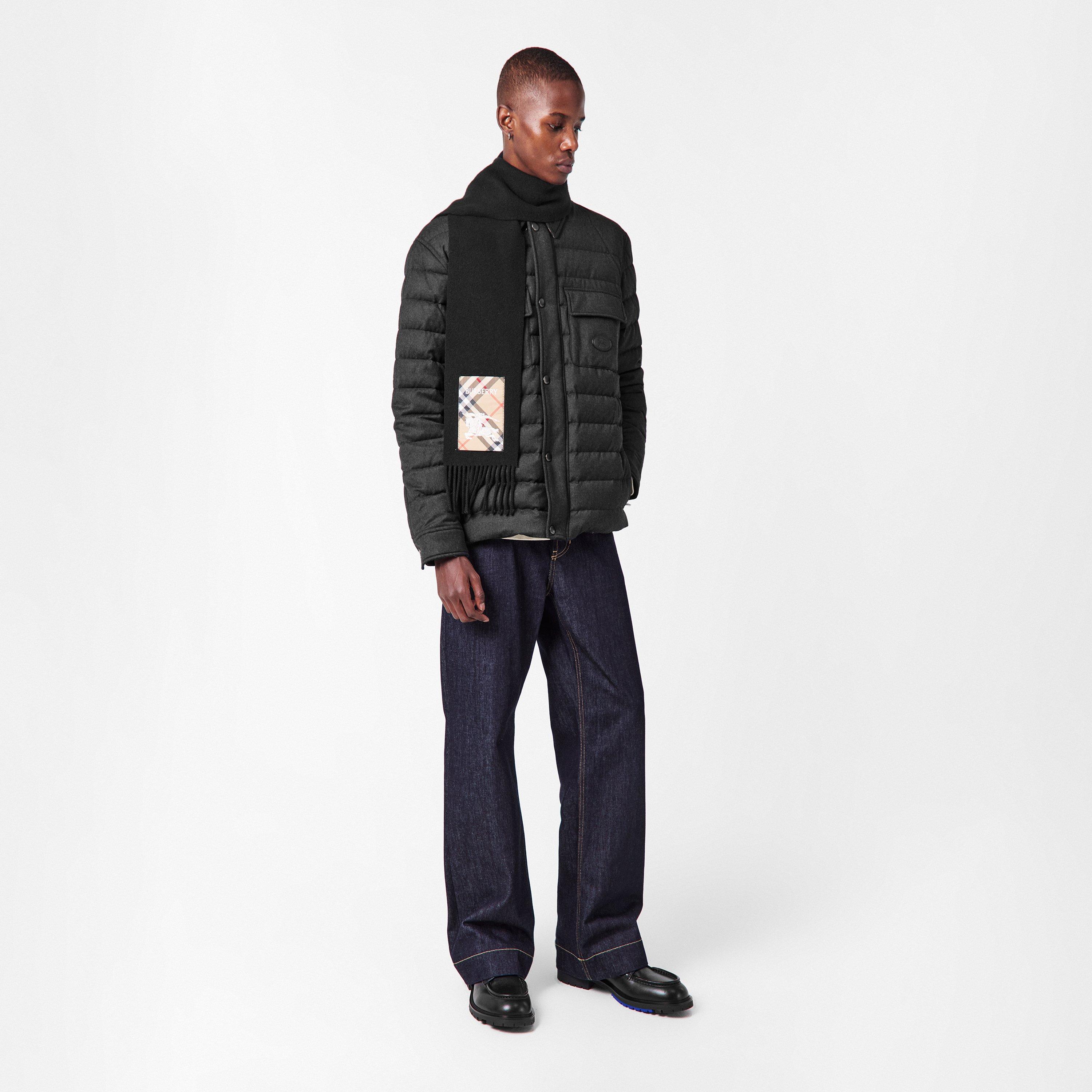 Black/Sand - Burberry - Burb Label Midweight Scarf - 4