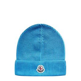 Moncler Brand Patch Ribbed Knit Beanie