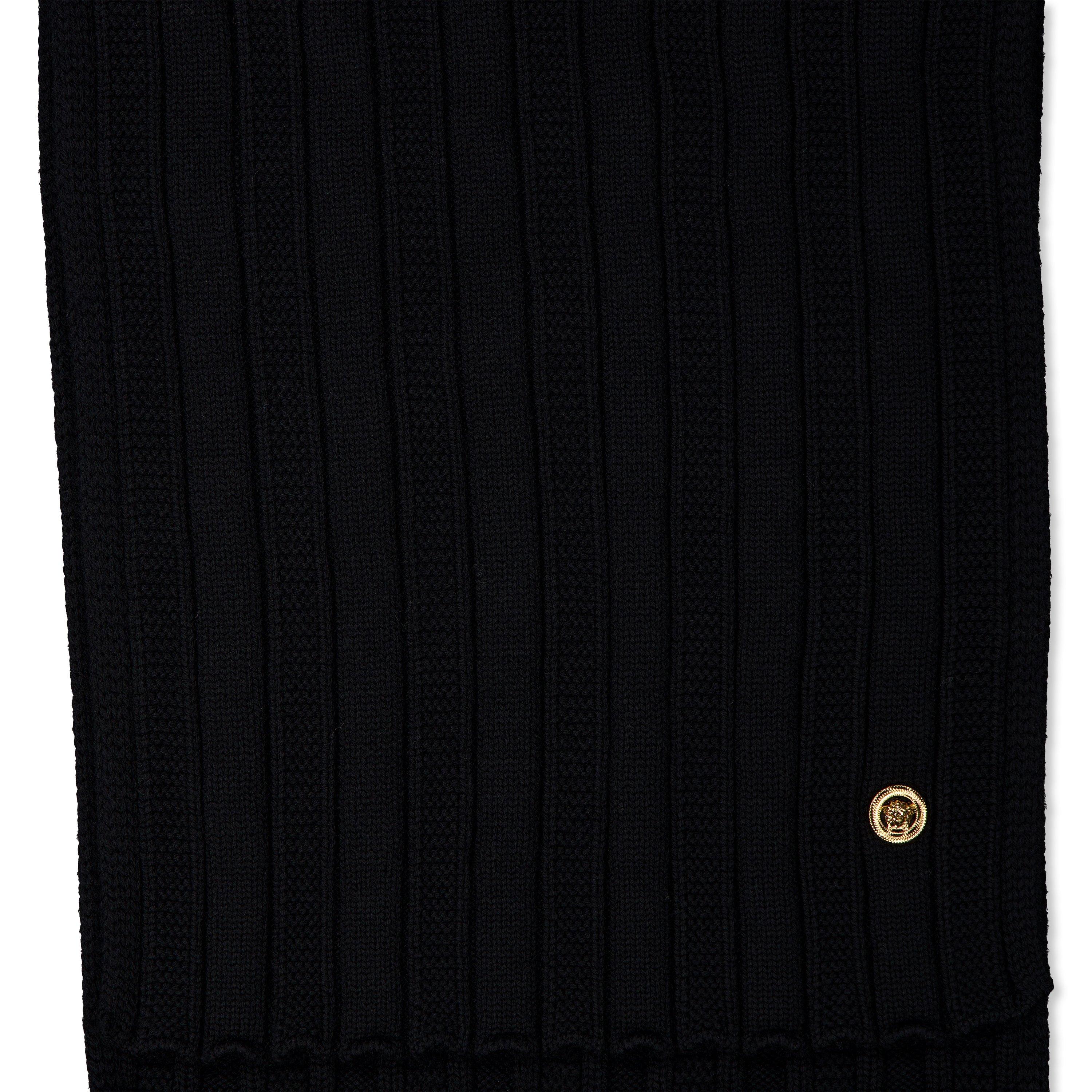 Black - Versace - Men's Medium Rib Midweight Scarf - 2