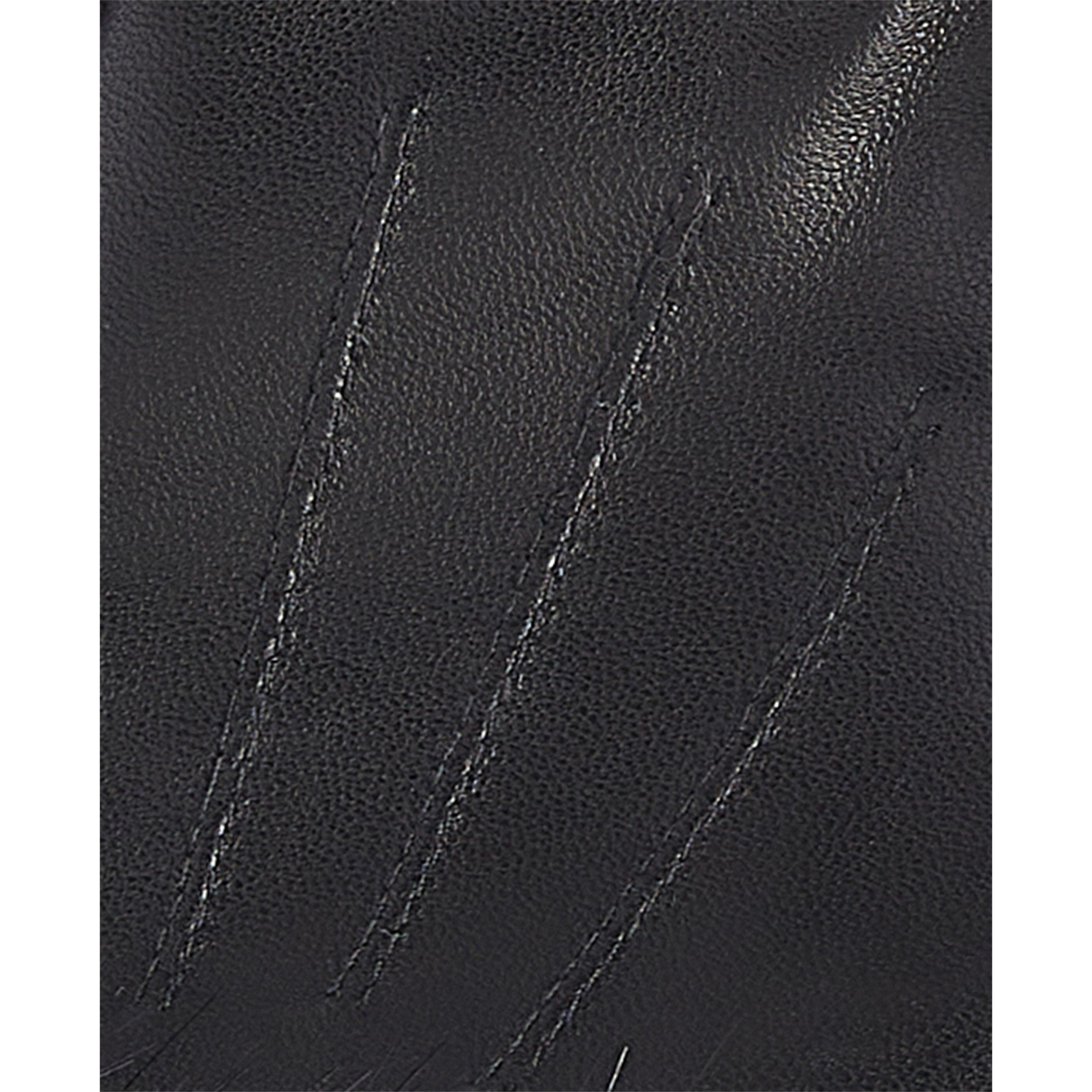 Black - Barbour - Fur Trimmed Leather Gloves - 4