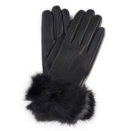 Barbour Fur Trimmed Leather Gloves