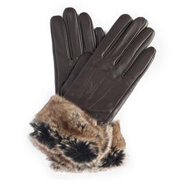 Barbour Fur Trimmed Leather Gloves