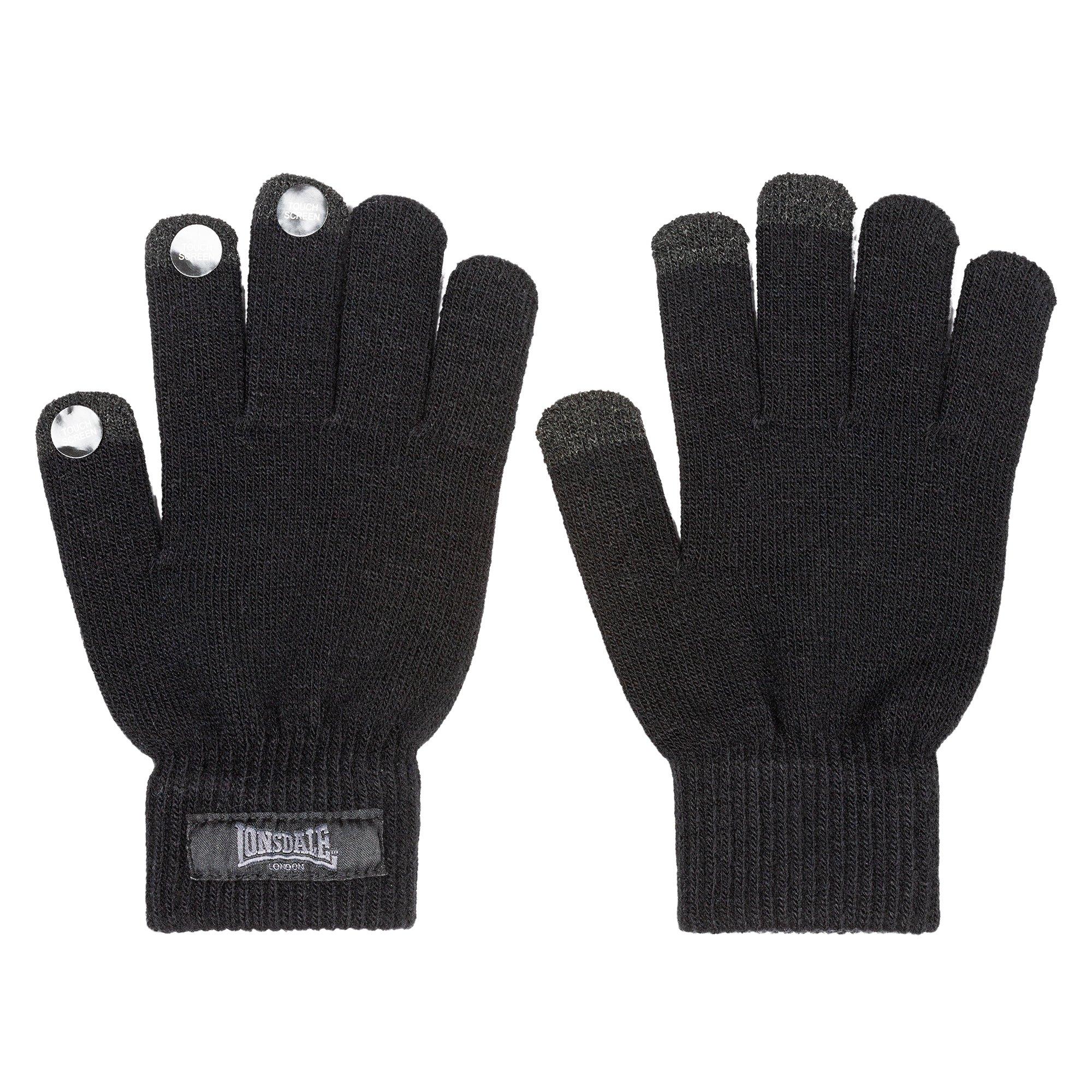 Schwarz - Lonsdale - Knitted Gloves Mens - 1