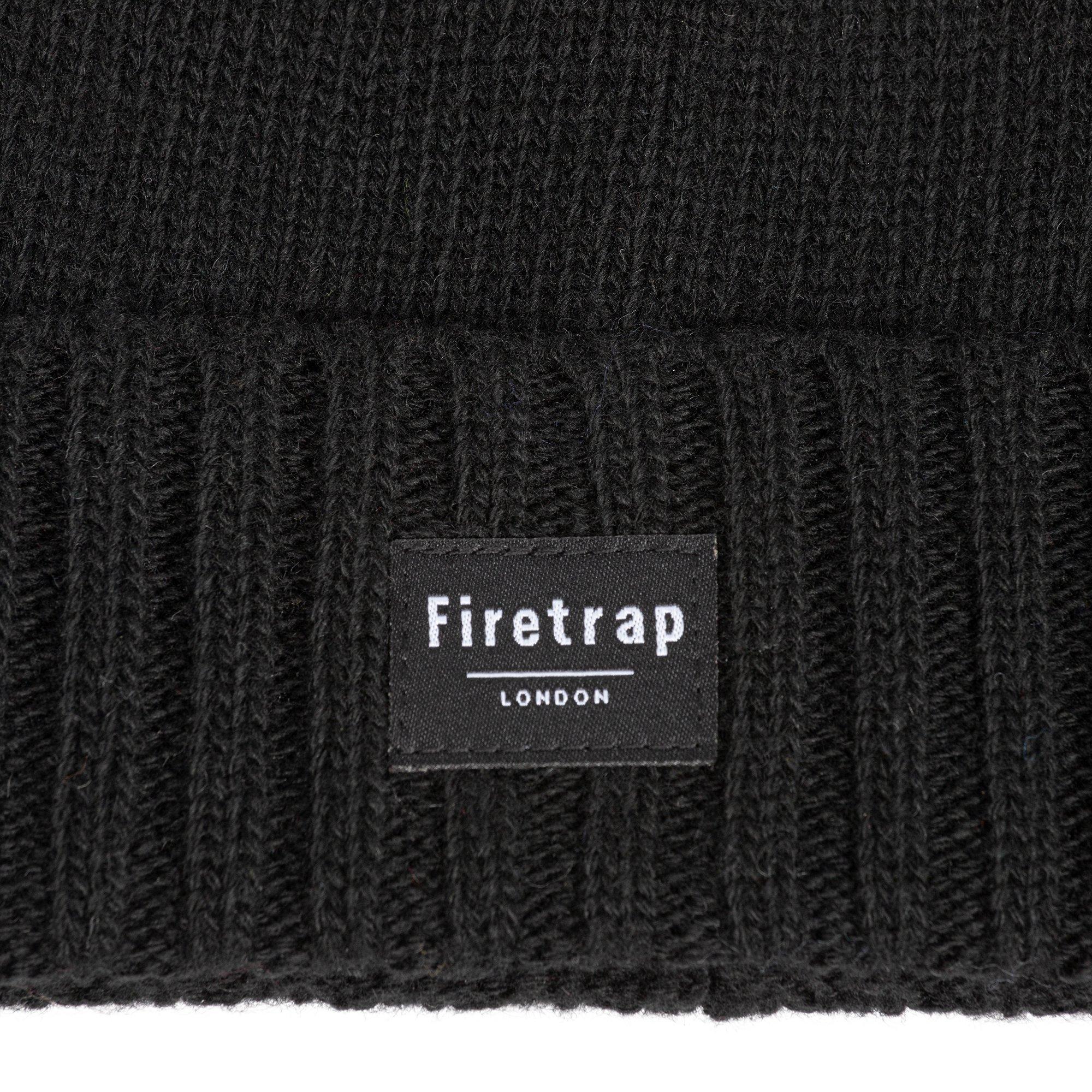 Black - Firetrap - Knit Beanie Adults - 3