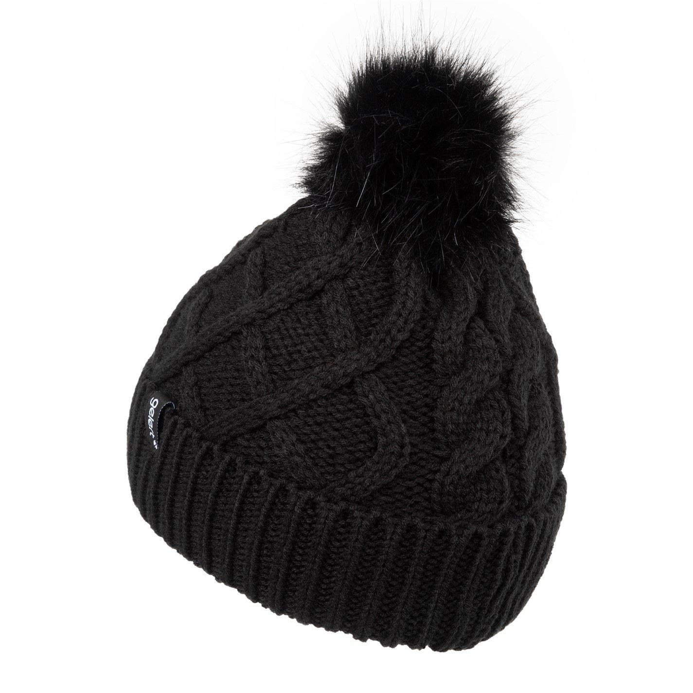 Negro - Gelert - Twist Knitt Pom Beanie Womens - 3