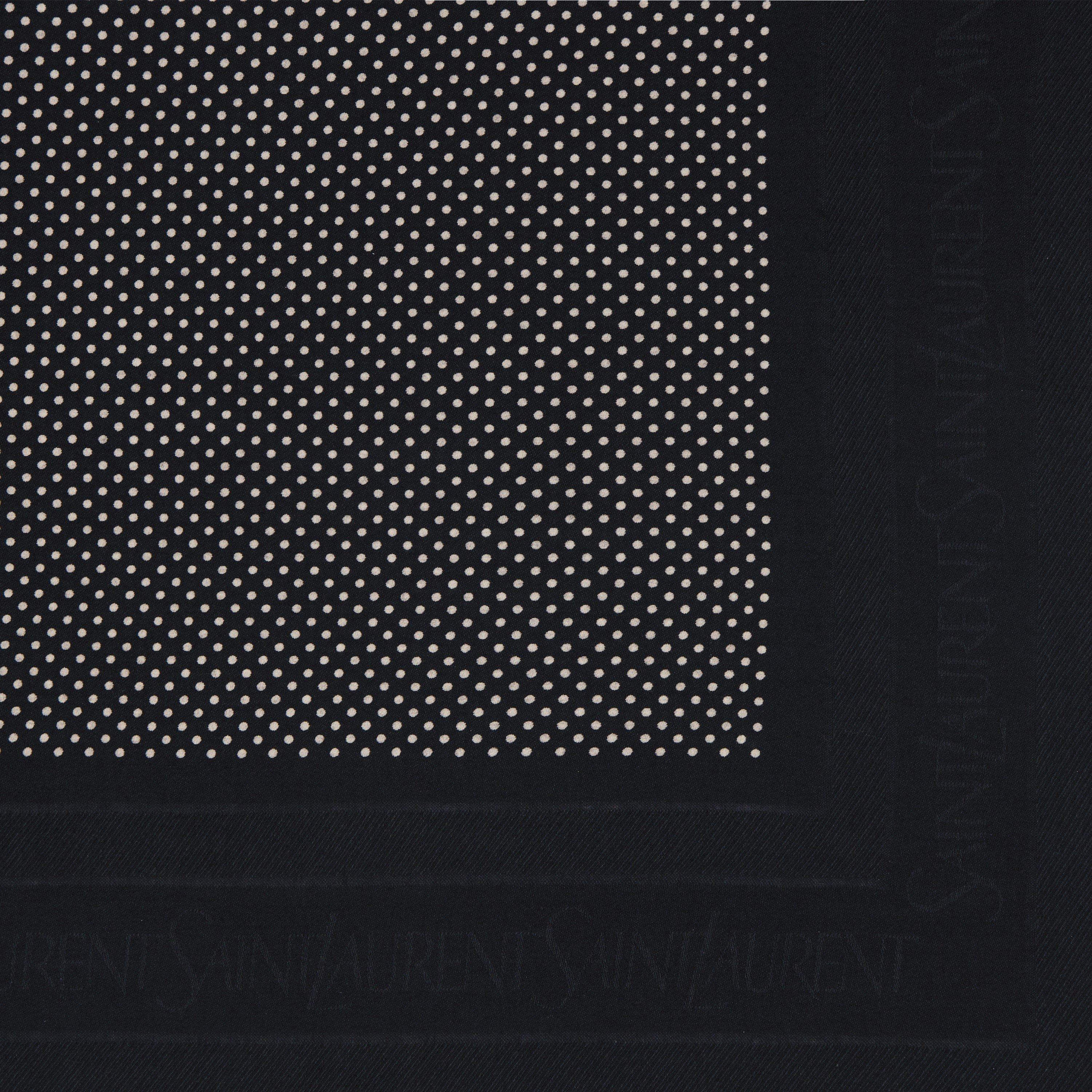 Black/Ivory - Saint Laurent - Square Dotted Jacquard Scarf - 4