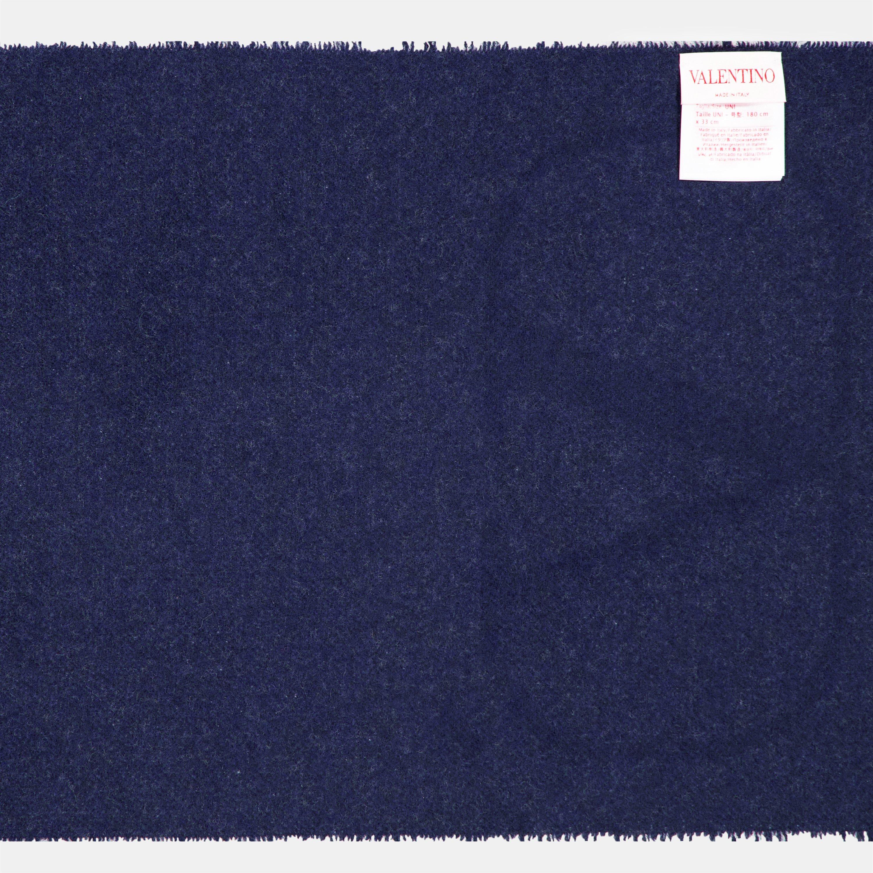 Navy/White - Valentino Garavani - Vlogo Scarf - 4