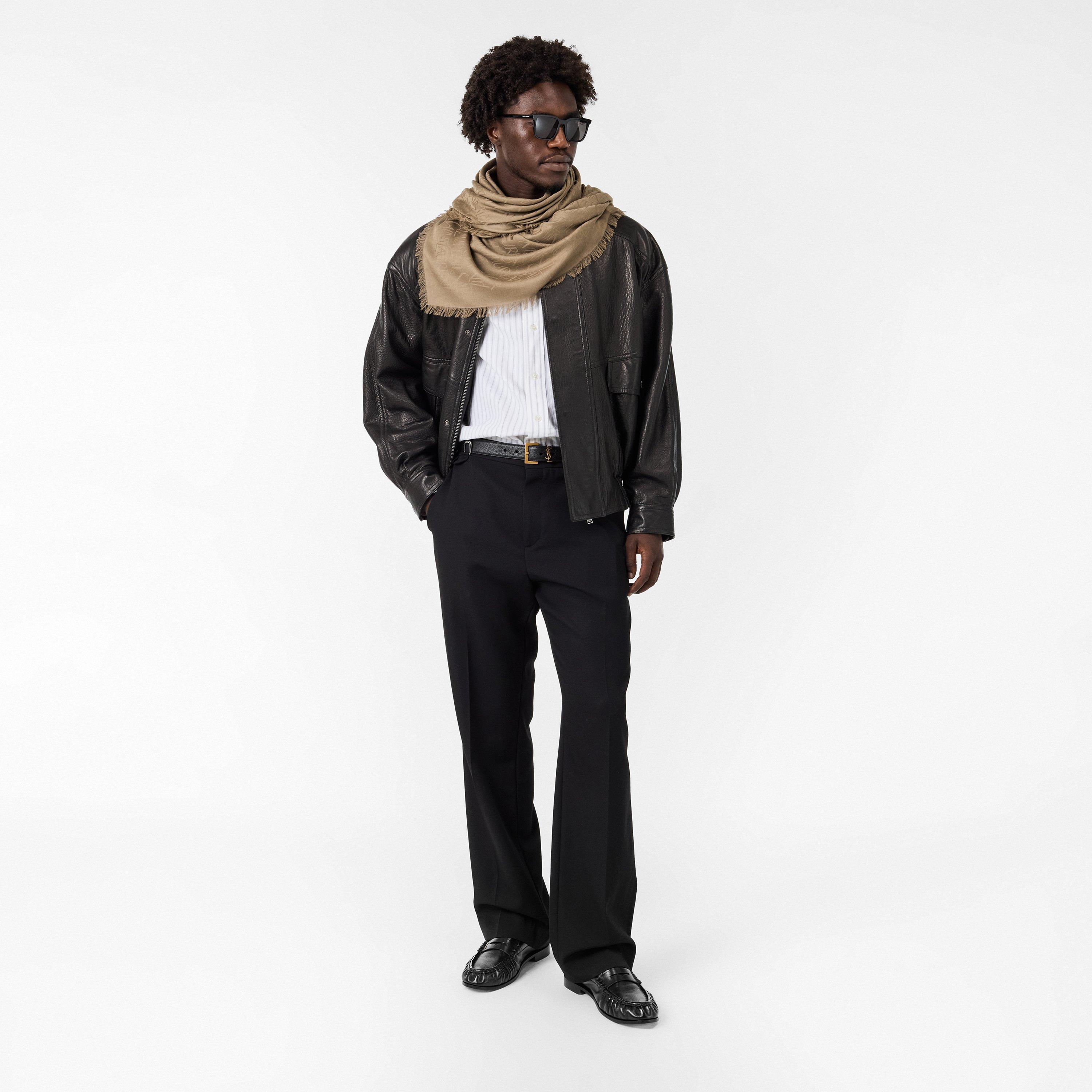 Khaki - Saint Laurent - Grand Carre Scarf - 4